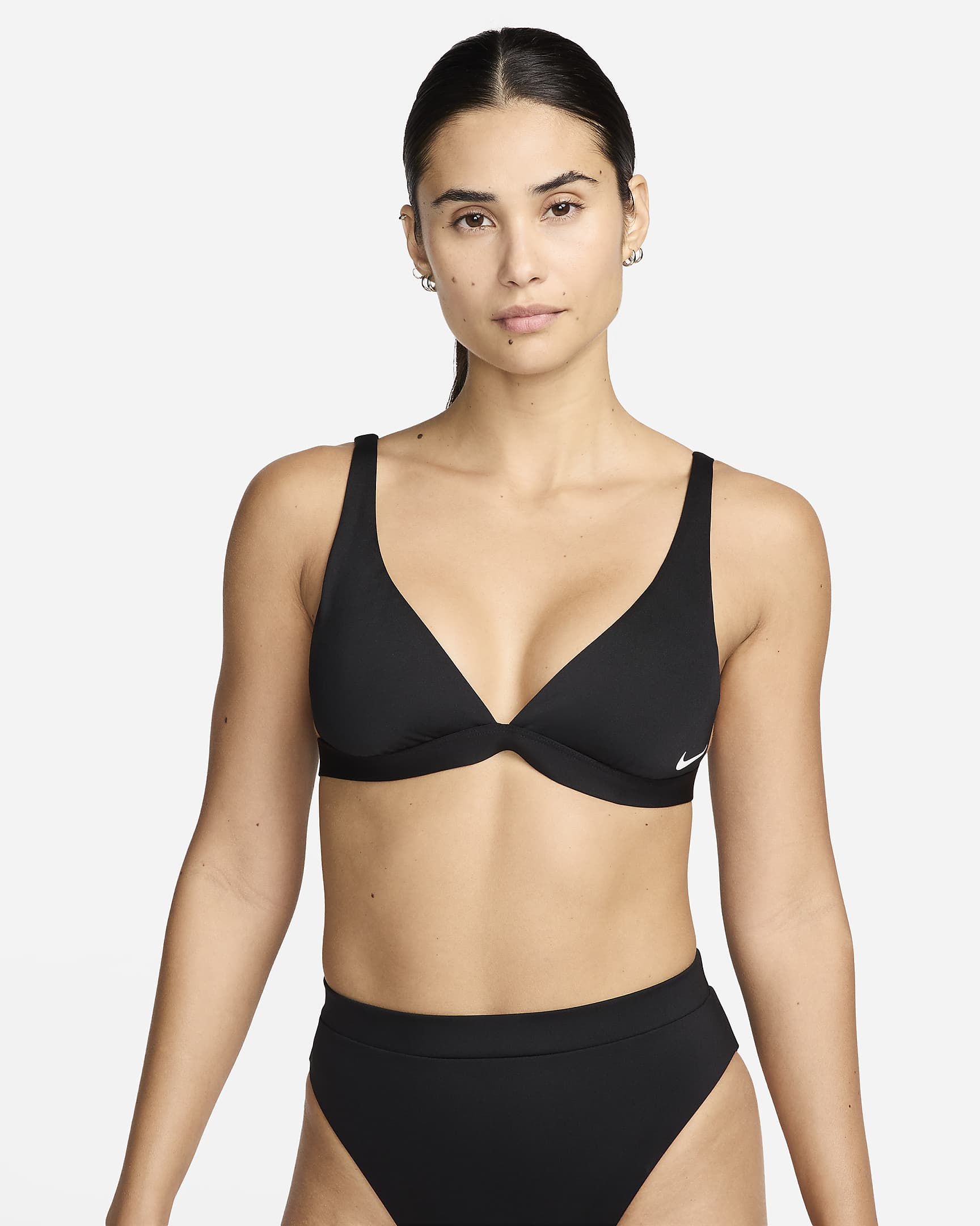 Bikini bralette para mujer Nike Swim Essential - Negro