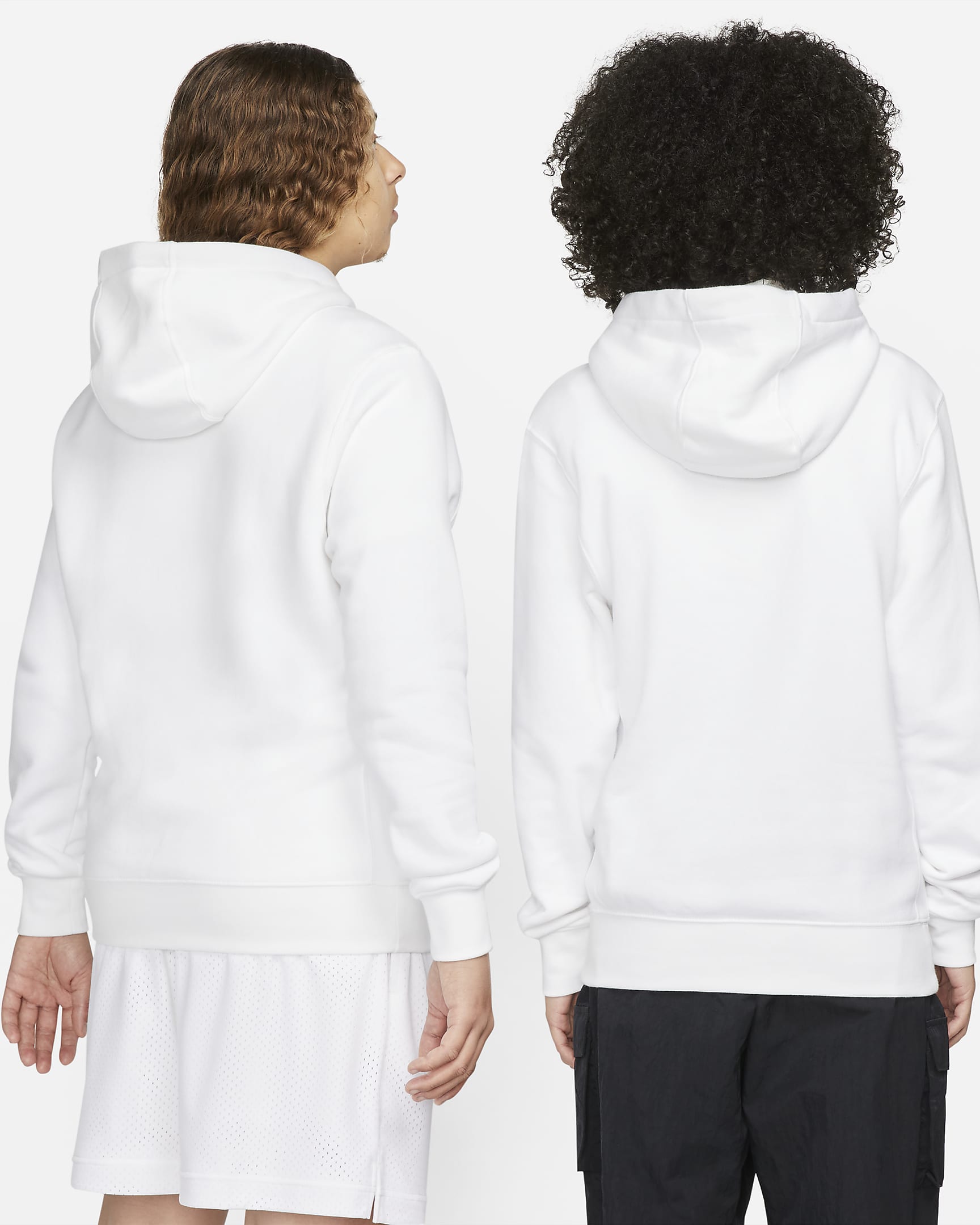 Nike Sportswear Club Fleece Pullover Hoodie - White/White/Black