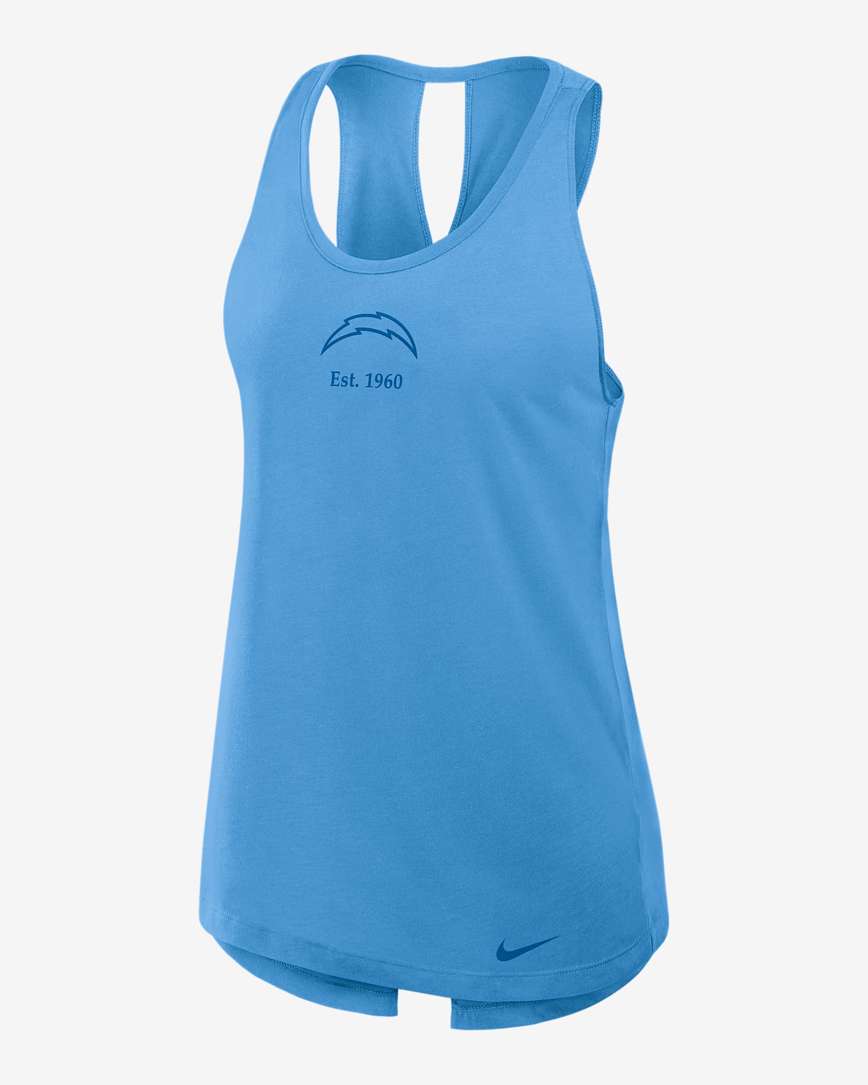 Los Angeles Chargers Established Women's Nike Dri-FIT NFL Tank Top - Powder Blue