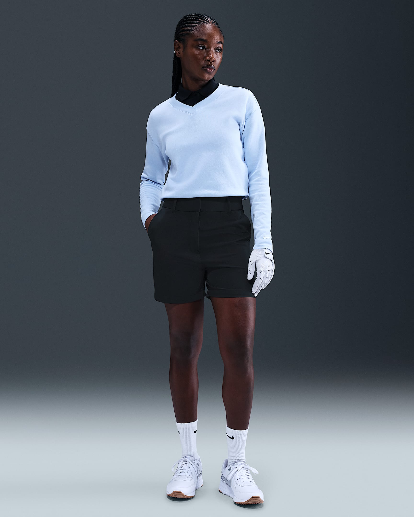 Nike Victory Dri-FIT Golfshorts (Damen) - Schwarz/Weiß