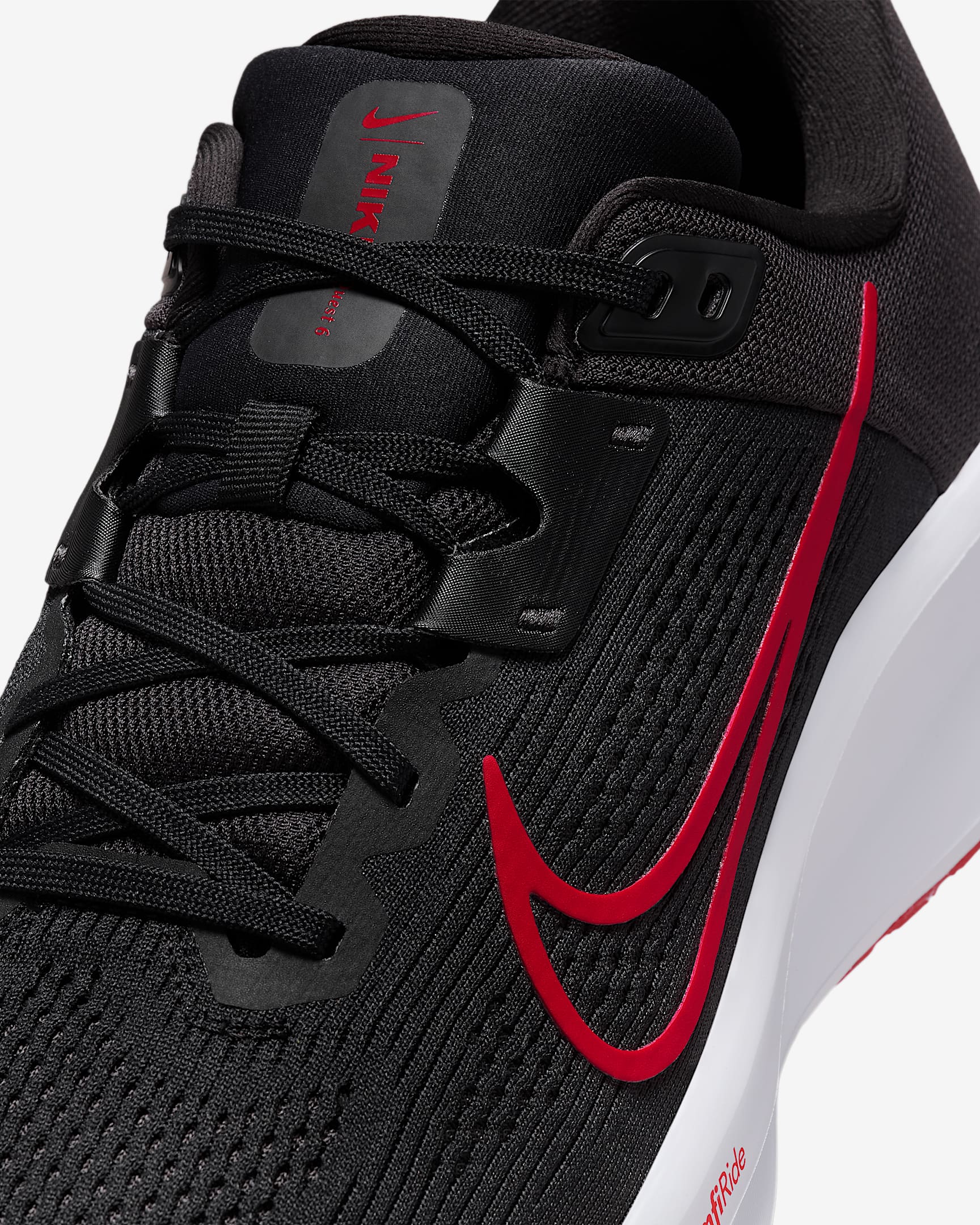 Nike Quest 6 Men's Road Running Shoes - Black/White/Dark Smoke Grey/University Red