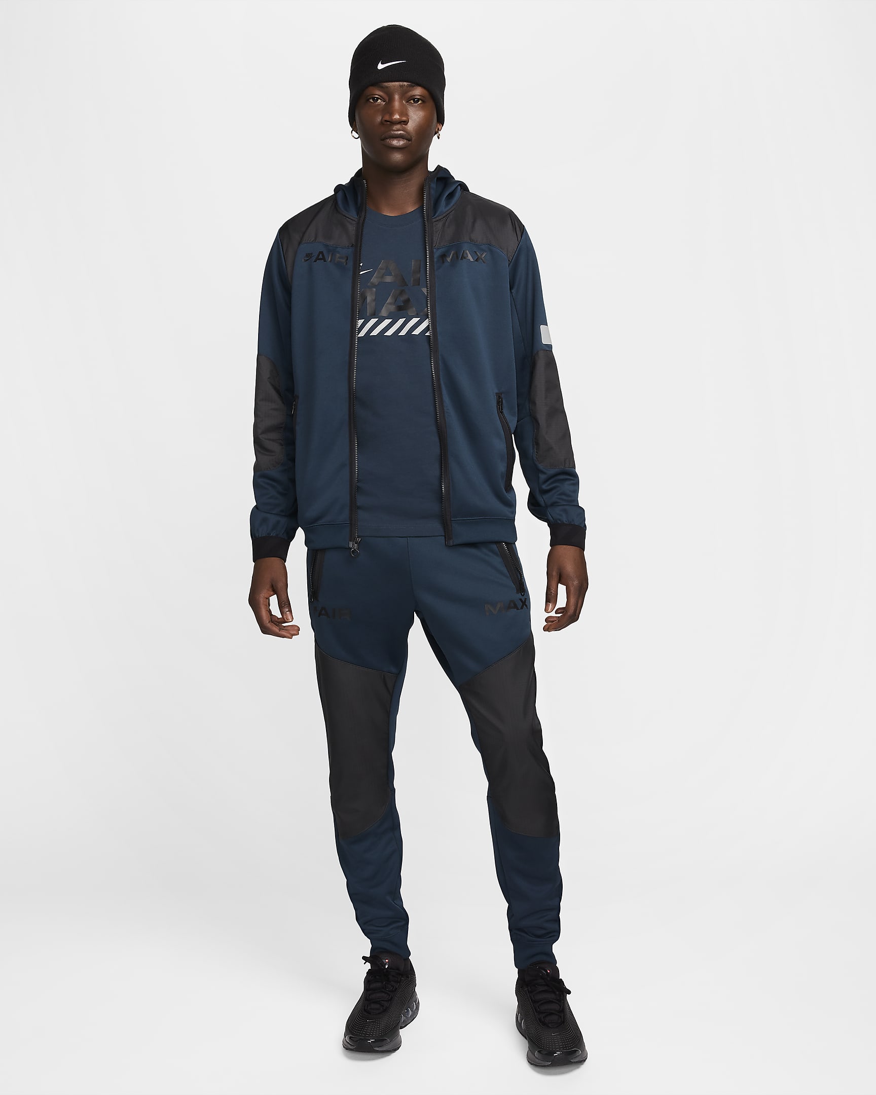 Nike Sportswear Air Max Men's Full-Zip Hoodie - Armoury Navy/Dark Smoke Grey/Black