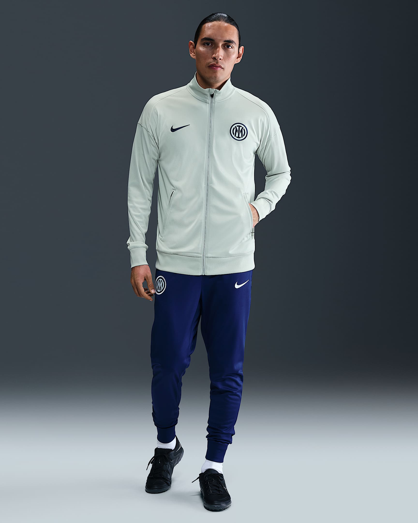 Tuta da calcio in maglia Nike Dri-FIT Inter Strike – Uomo - Grey Haze/Blue Void/Blue Void