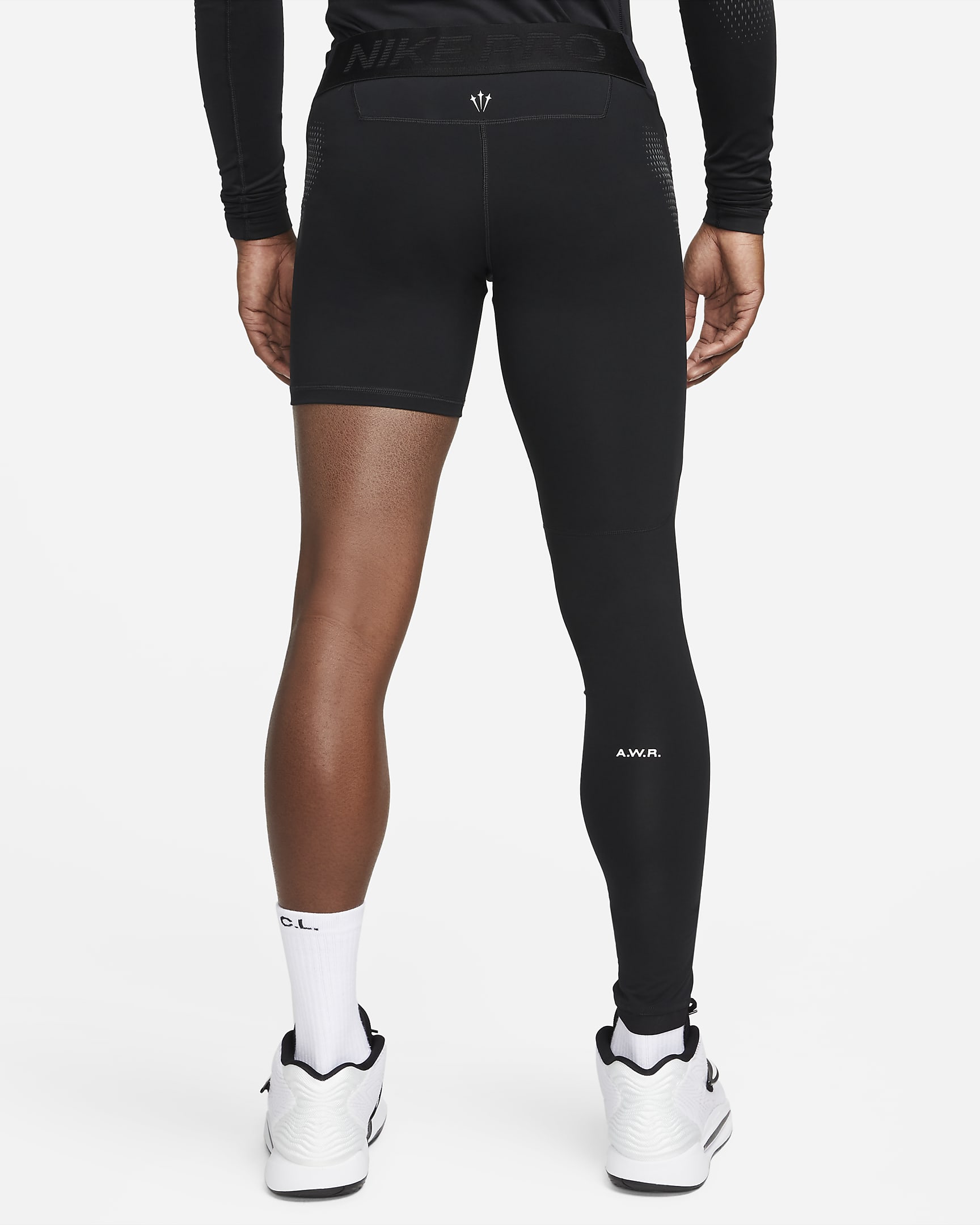 NOCTA Single-Leg-Basketball-Tights für Herren (rechts) - Schwarz/Weiß/Anthracite/Weiß