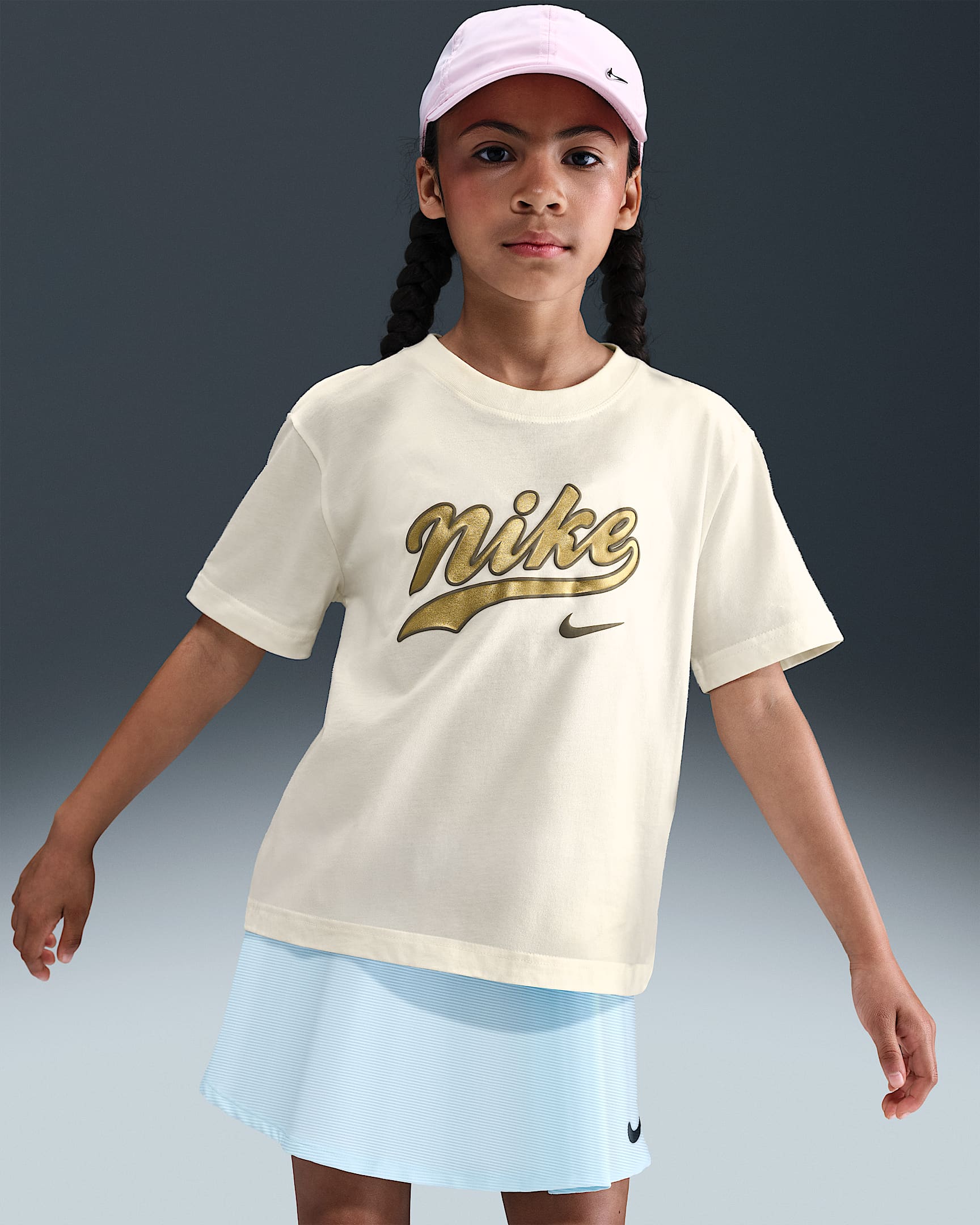 Nike Sportswear Samarreta - Nena - Sail/Or metal·litzat