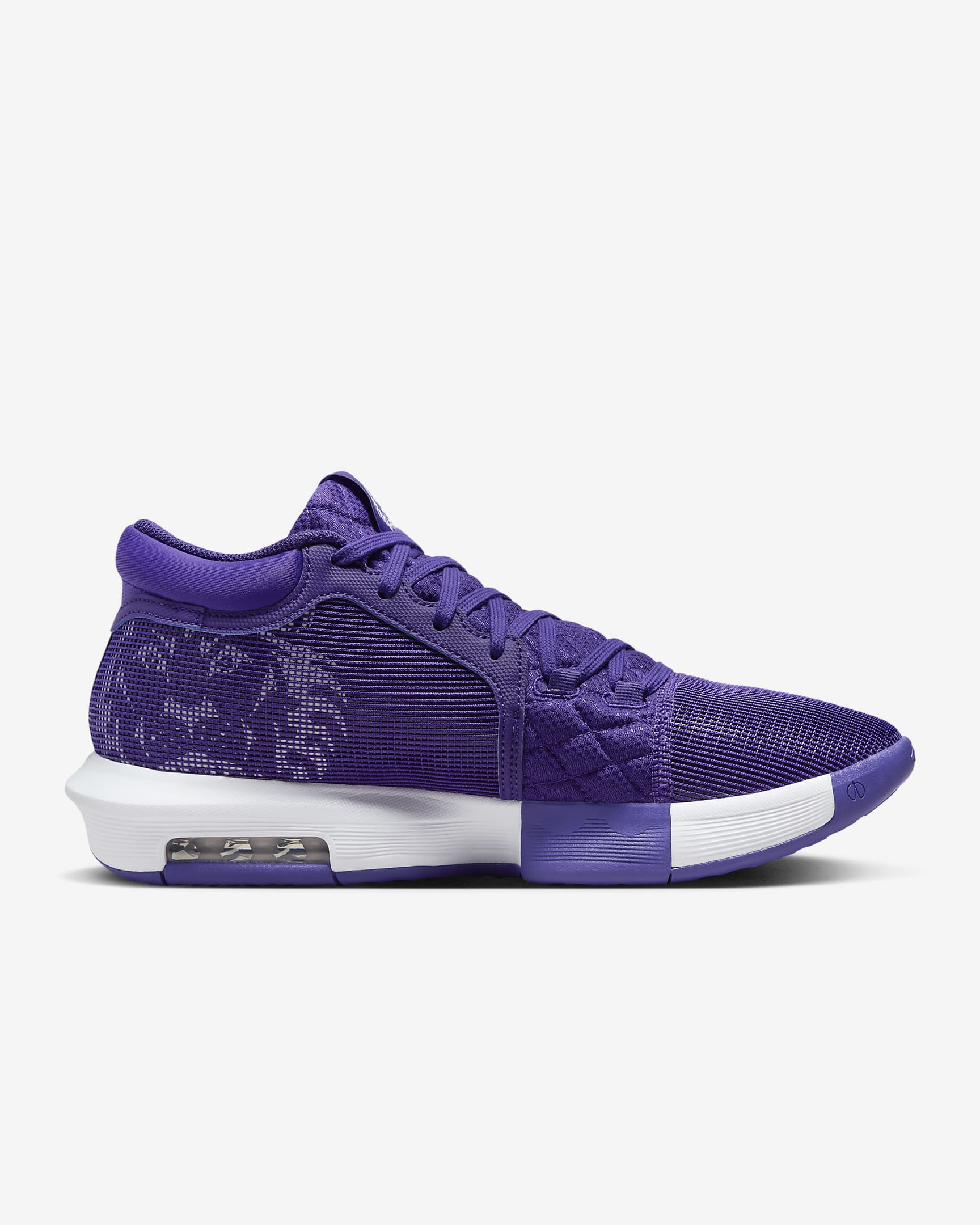 Tenis de básquetbol LeBron Witness 8 (Team Bank) - Morado campo/Morado campo/Blanco