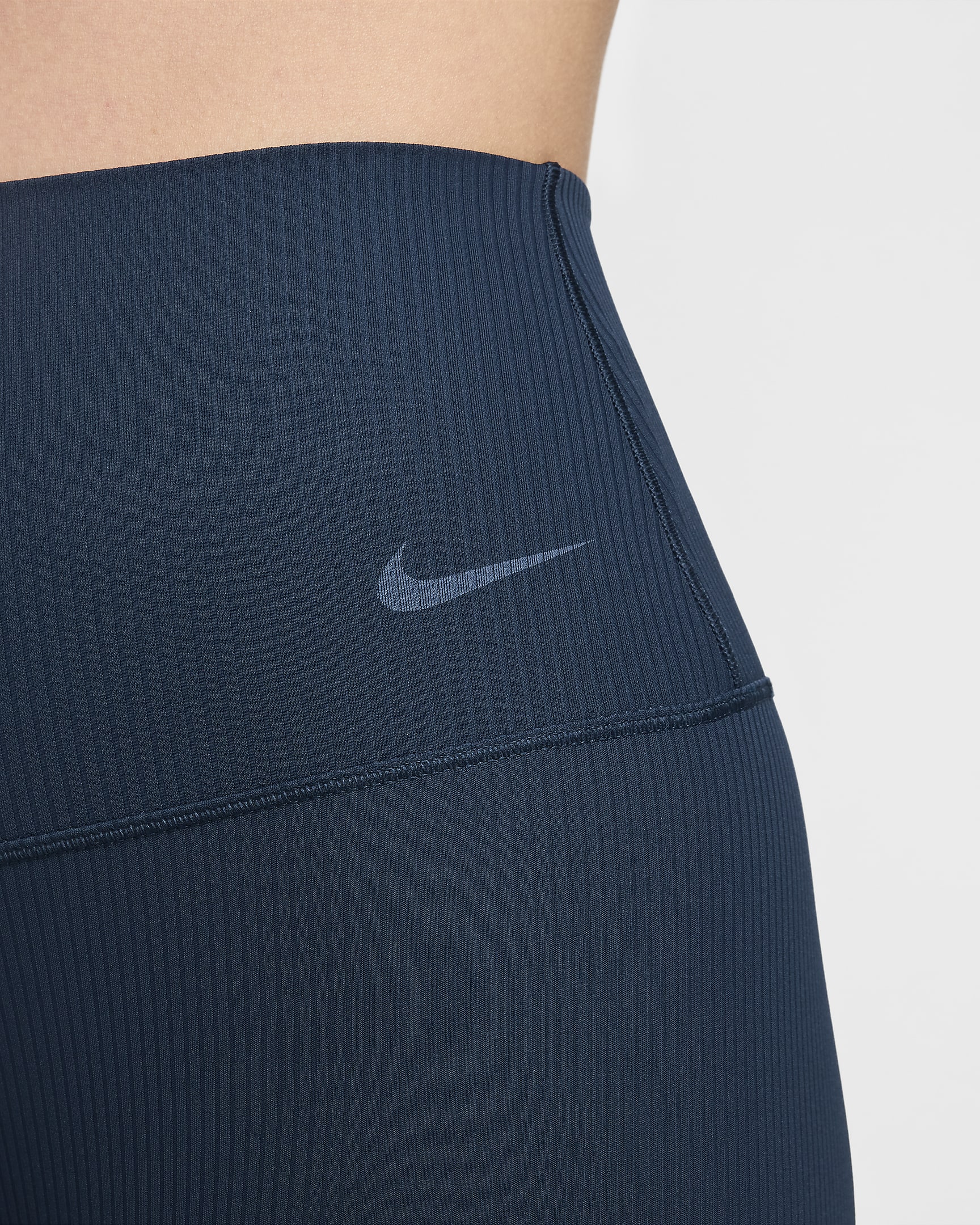 เลกกิ้งเอวสูง 7/8 ส่วนผู้หญิงซัพพอร์ตแบบอ่อนโยน Nike Zenvy Rib - Armory Navy/ดำ