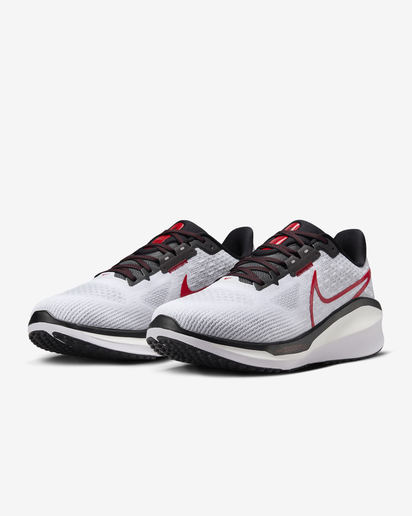 Nike Vomero 17 Men's Road Running Shoes - White/Fire Red/Platinum Tint/Black