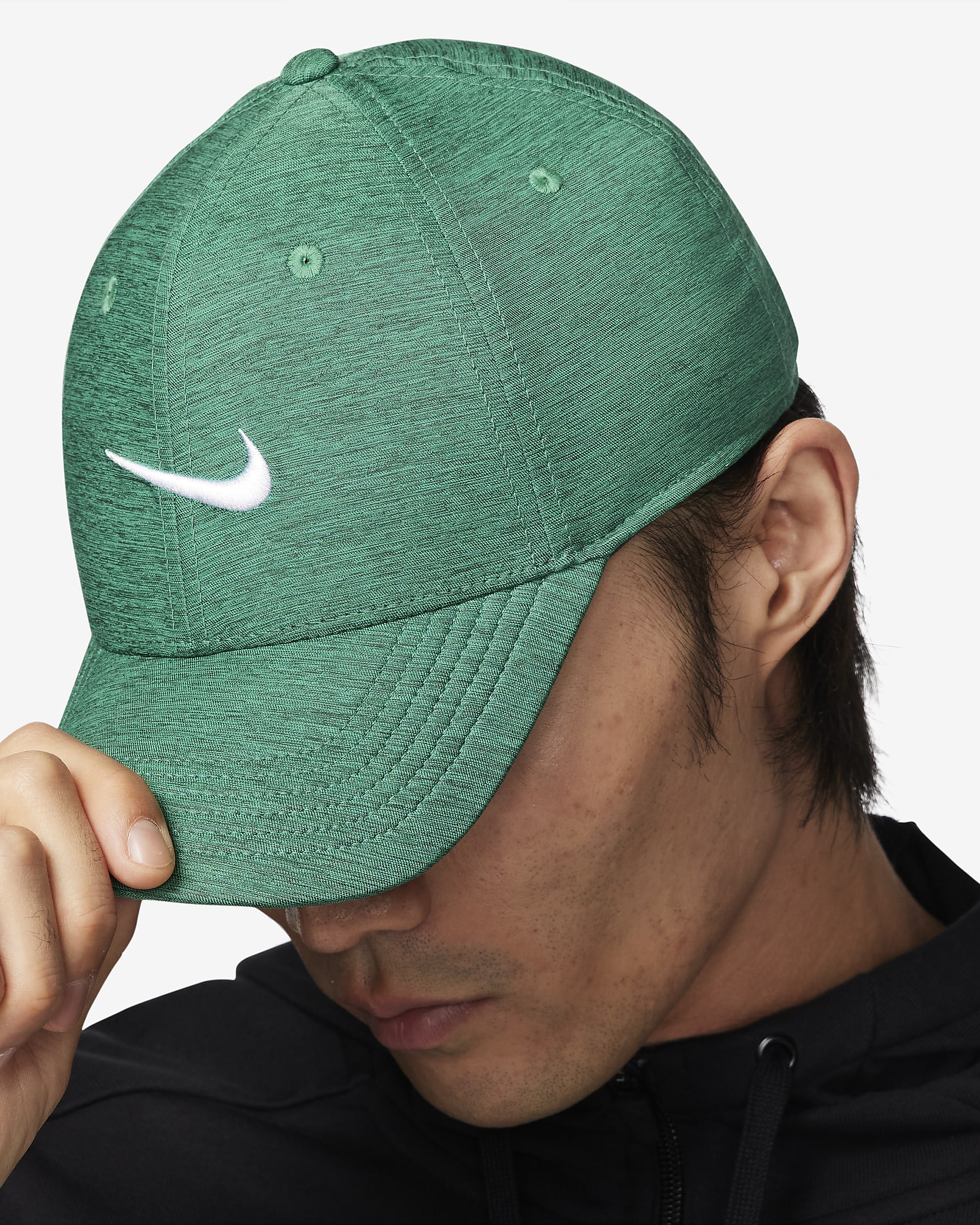 Nike Dri-FIT Club Structured Heathered Cap - Stadium Green/Vintage Green/White