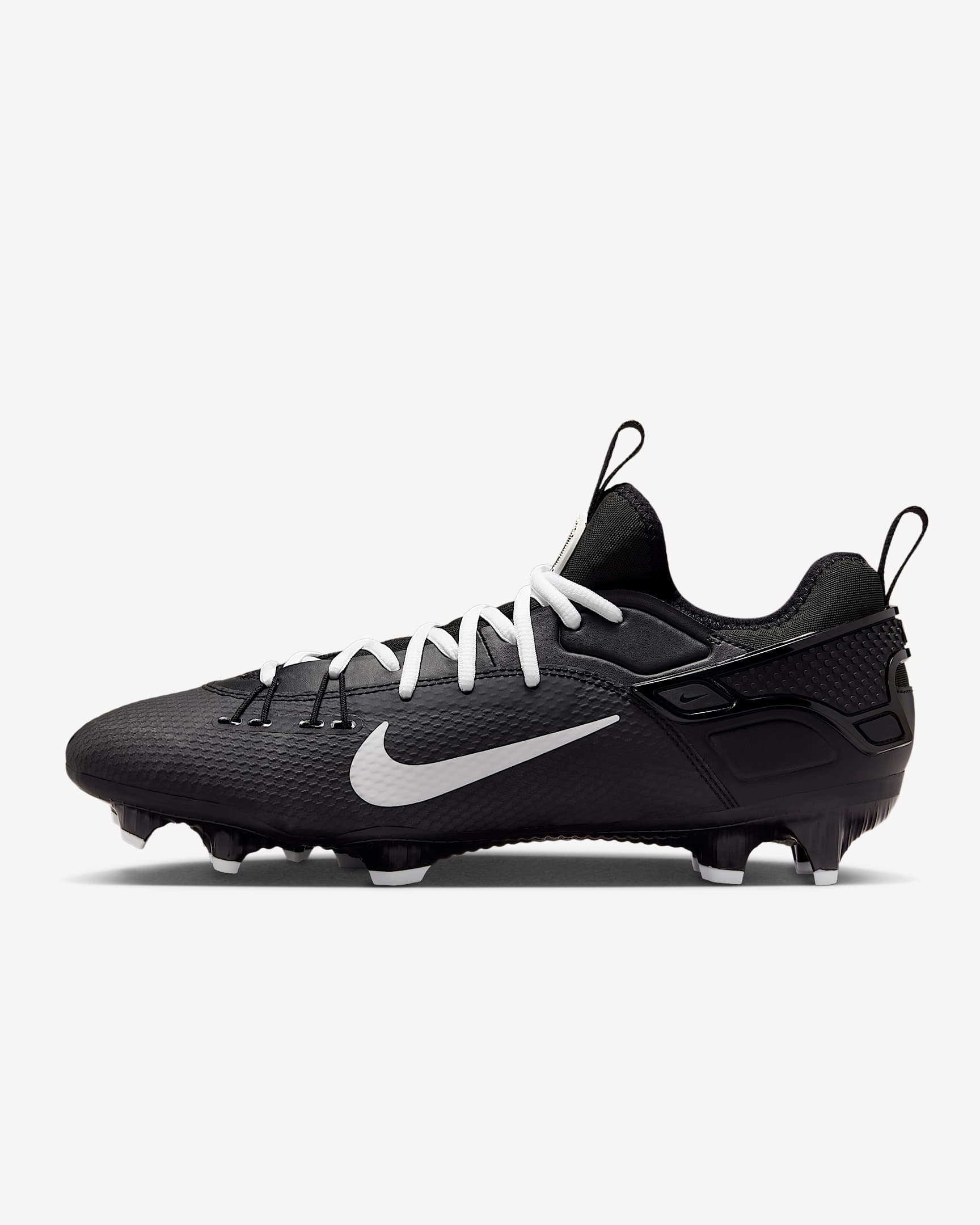 Nike Huarache 9 Elite Low LAX Lacrosse Cleats - Black/White/White