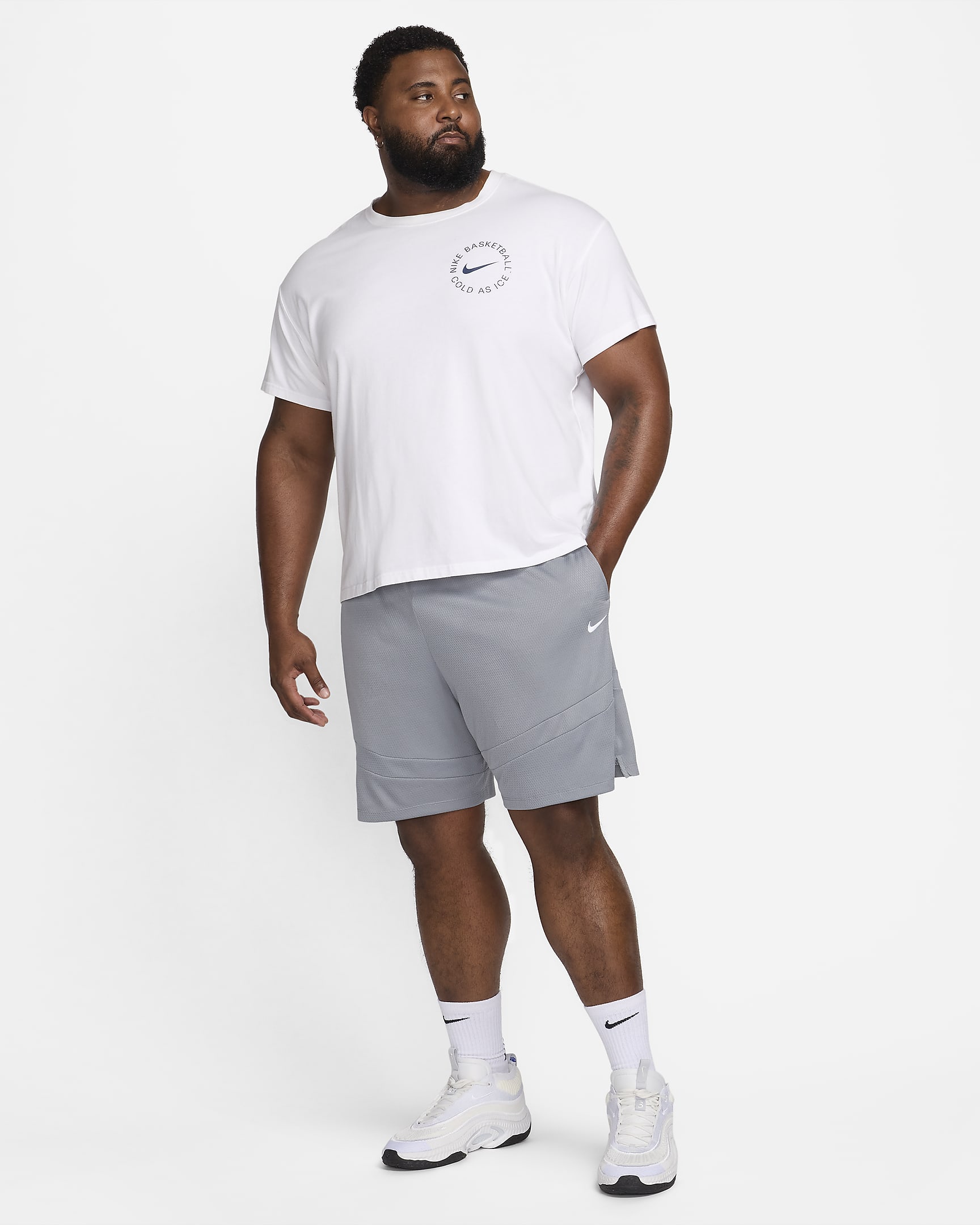 Shorts de básquetbol de 20 cm Dri-FIT para hombre Nike Icon - Gris azulado/Gris azulado/Gris azulado/Blanco