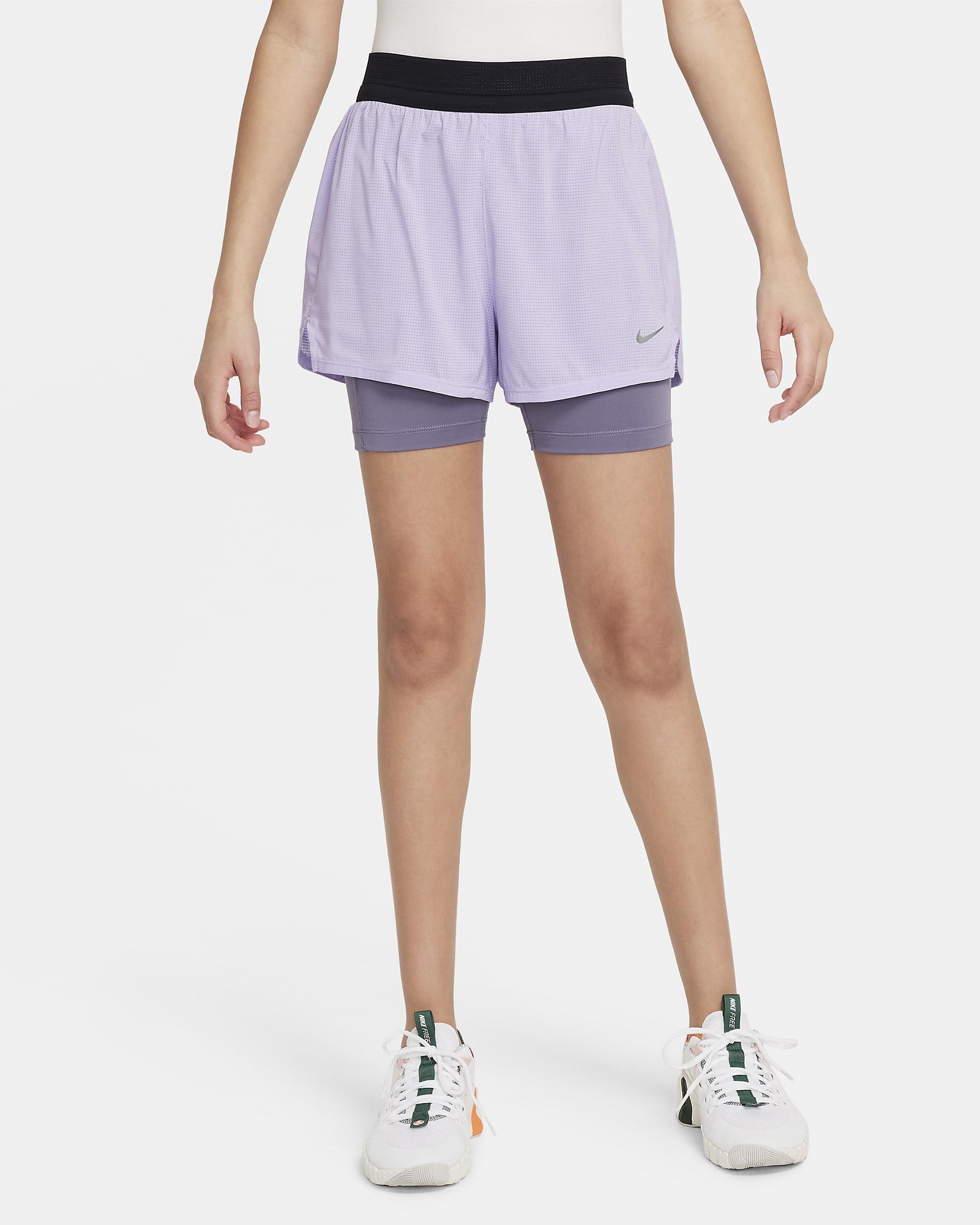 Nike Older Kids' (Girls') Dri-FIT ADV Shorts - Hydrangeas/Daybreak/Black