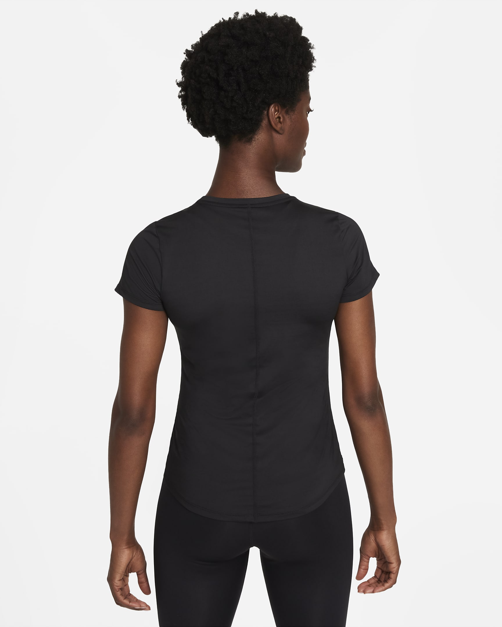 Haut à manches courtes et coupe slim Nike Dri-FIT One pour Femme - Noir/Blanc