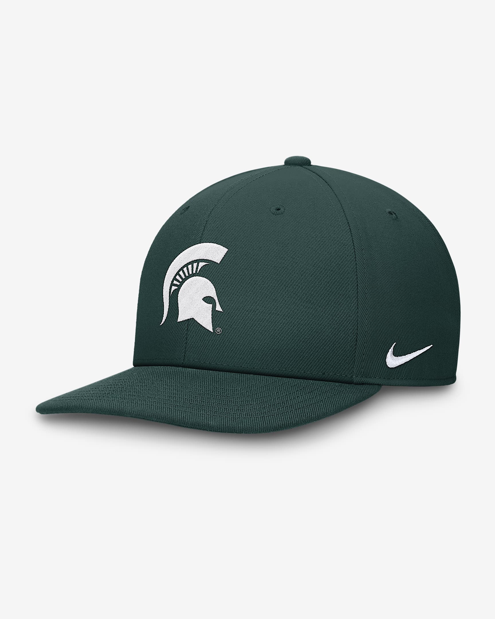Gorra universitaria Nike Dri-FIT ajustable para hombre Michigan State Spartans On-Field Pro - Verde