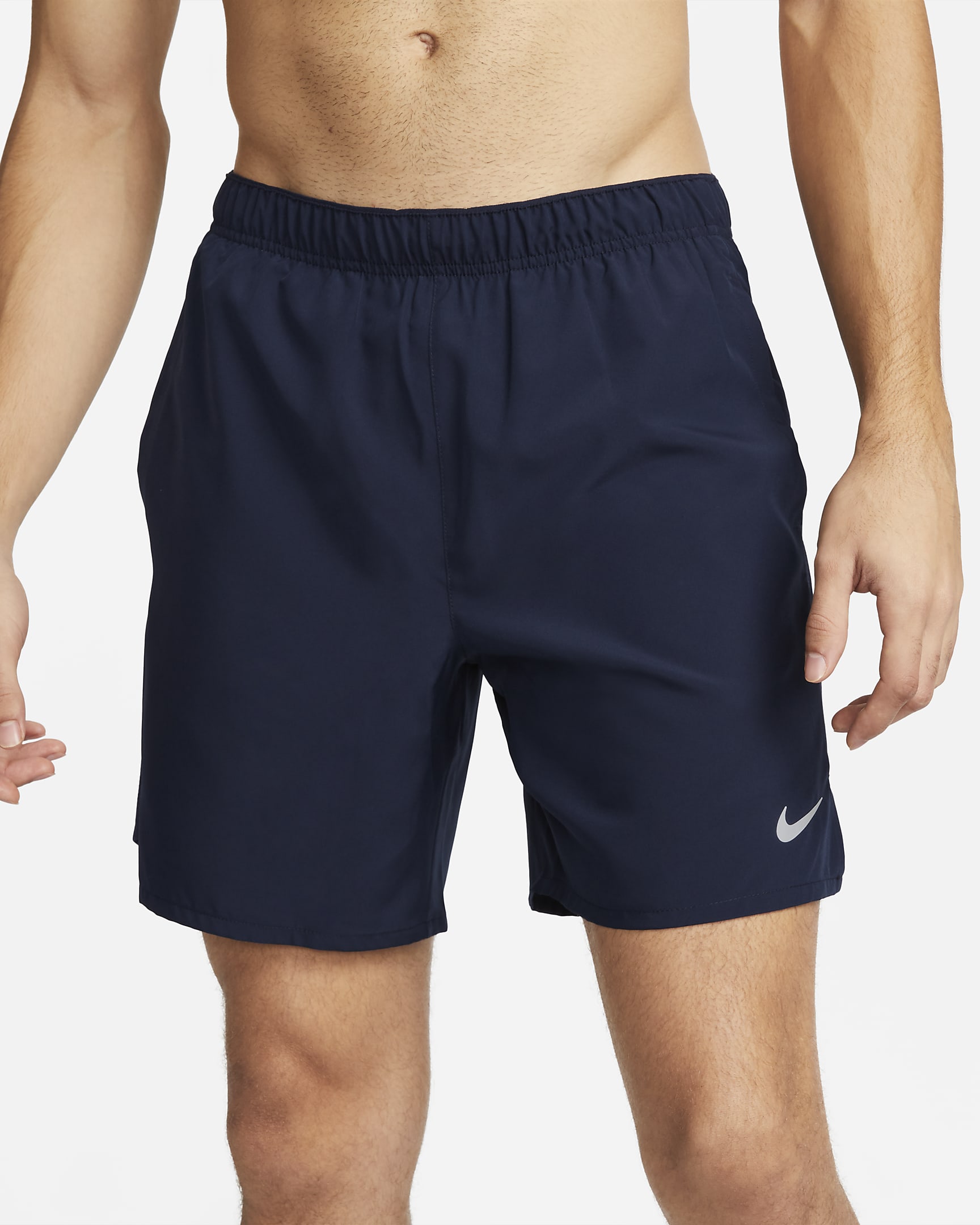 Nike Challenger Dri-FIT 2-in-1-Laufshorts für Herren (ca. 18 cm) - Obsidian/Obsidian/Schwarz