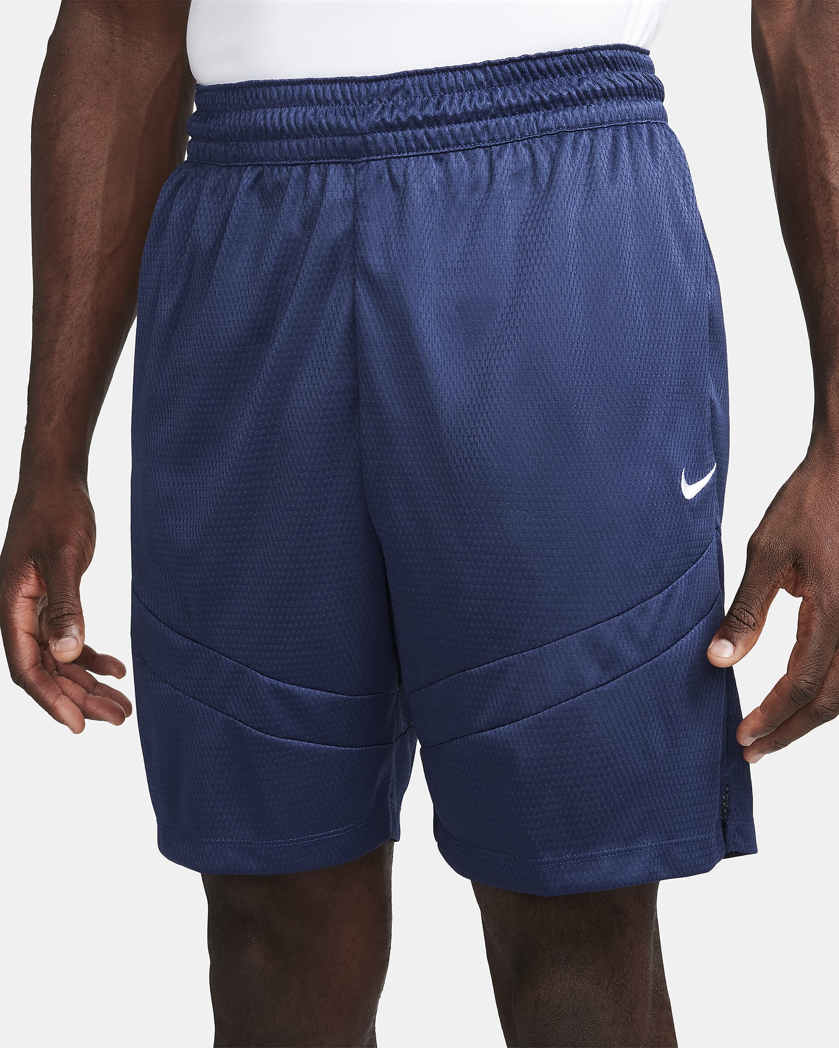 Calções de basquetebol Dri-FIT de 20 cm Nike Icon para homem - Midnight Navy/Midnight Navy/Midnight Navy/Branco