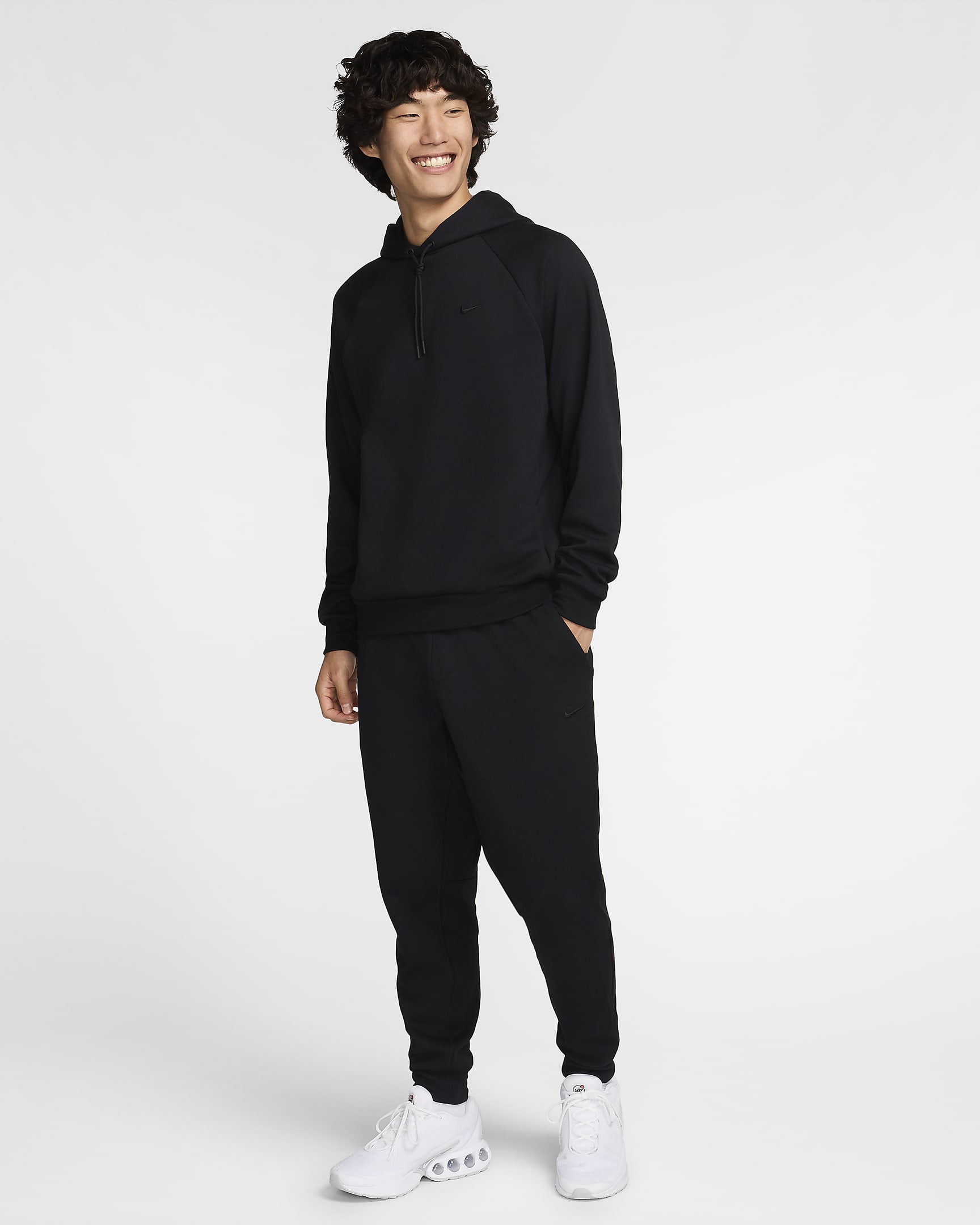 Nike Primary Men's Dri-FIT UV Pullover Versatile Hoodie - Black/Black