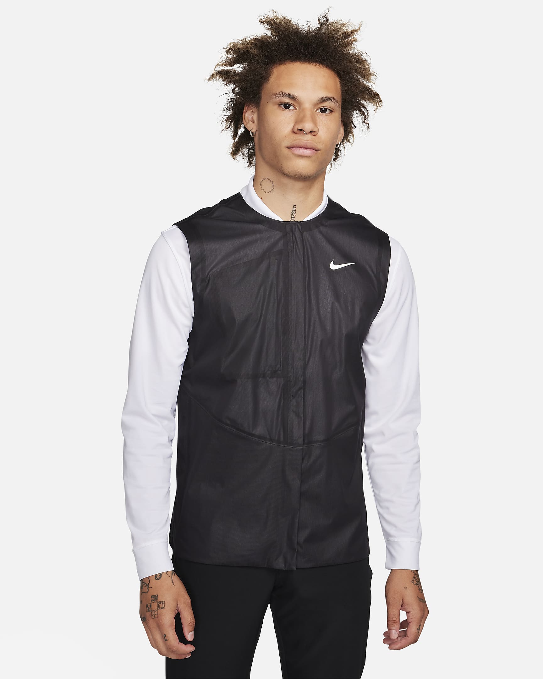 Nike Storm-FIT ADV golfbodywarmer voor heren - Zwart/Zwart/Anthracite/Wit