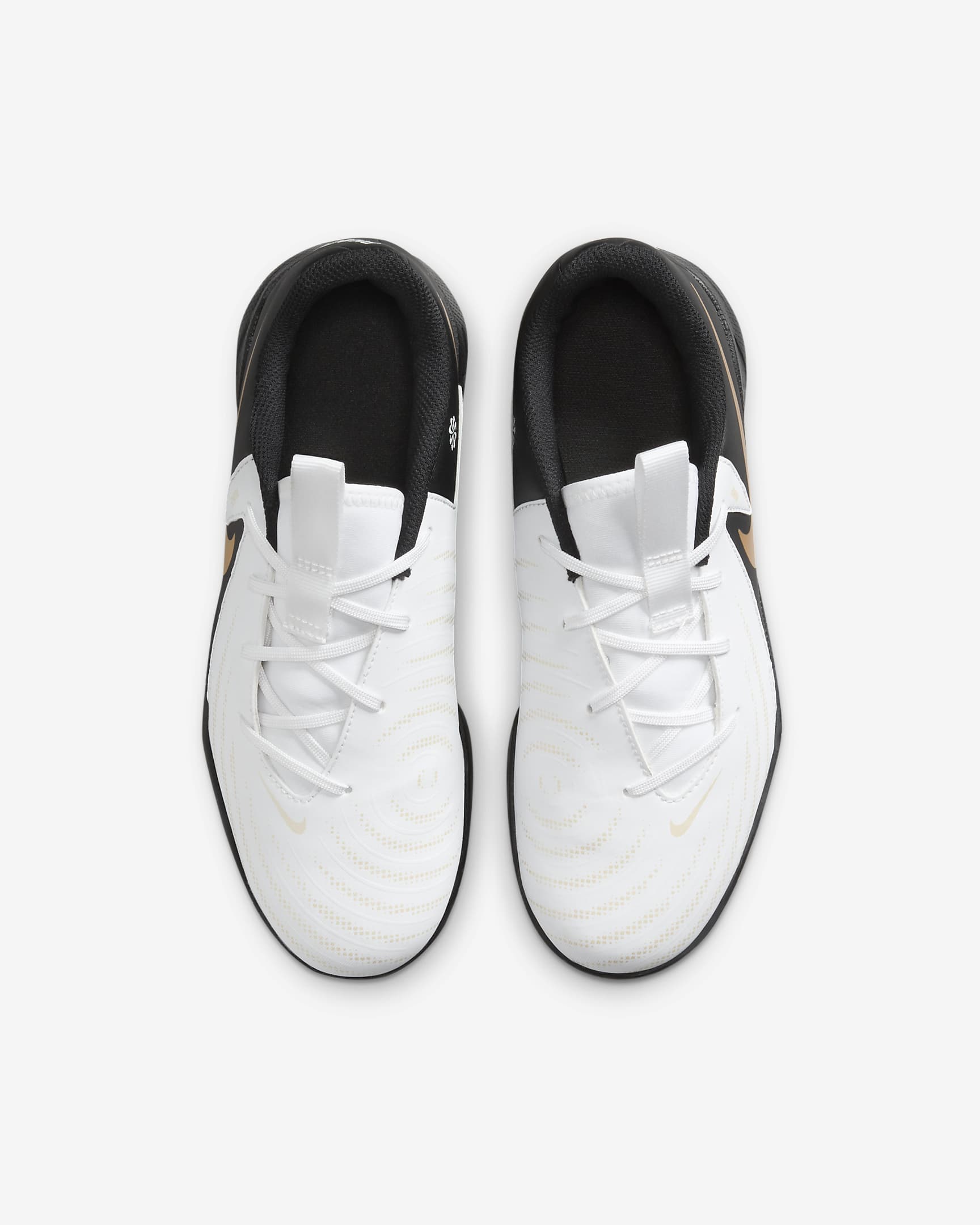 Nike Jr. Phantom GX 2 Academy Younger/Older Kids' TF Football Shoes - White/Metallic Gold Coin/Black