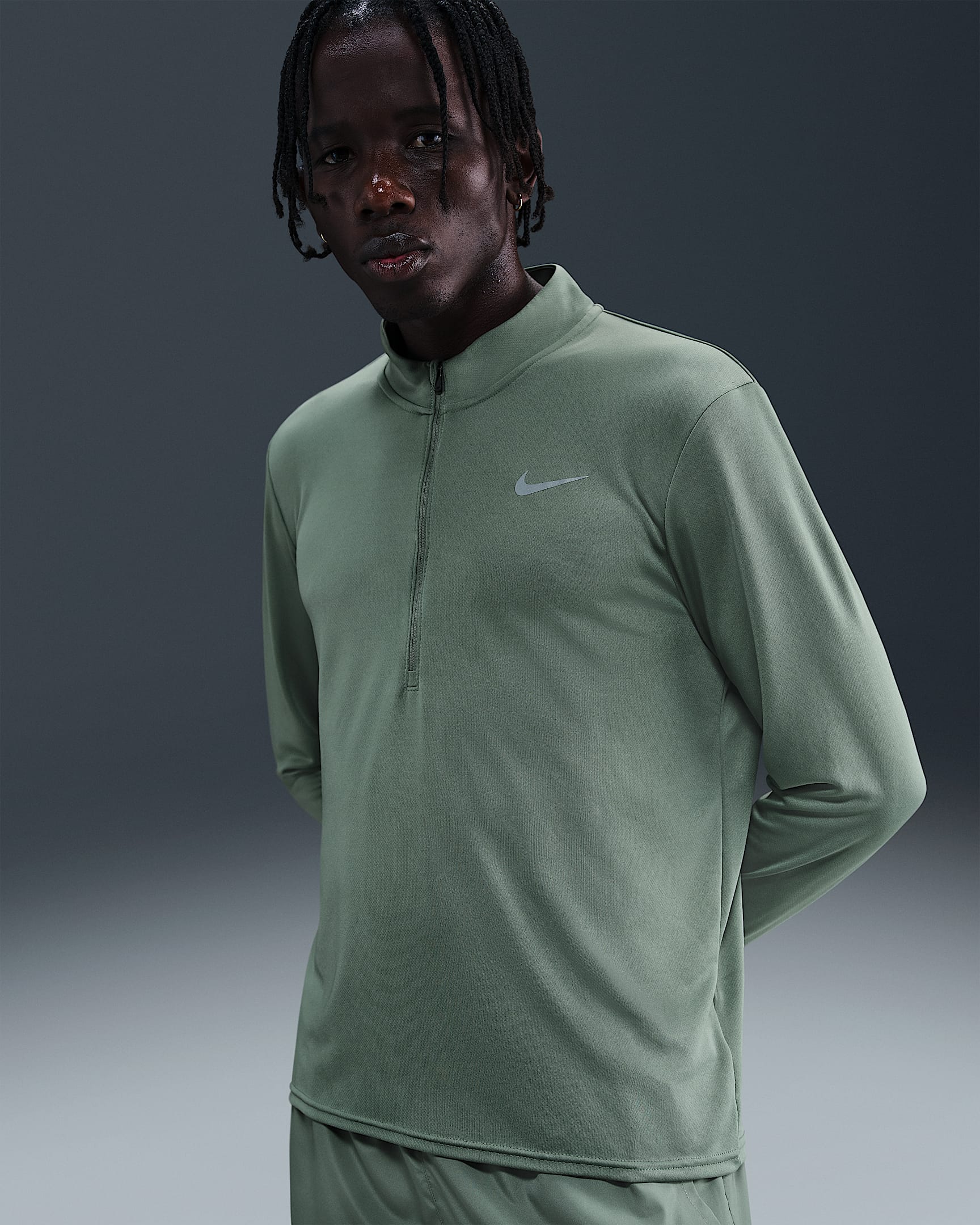 Nike Pacer Dri-FIT-Laufoberteil mit Halbreißverschluss für Herren - Clay Green