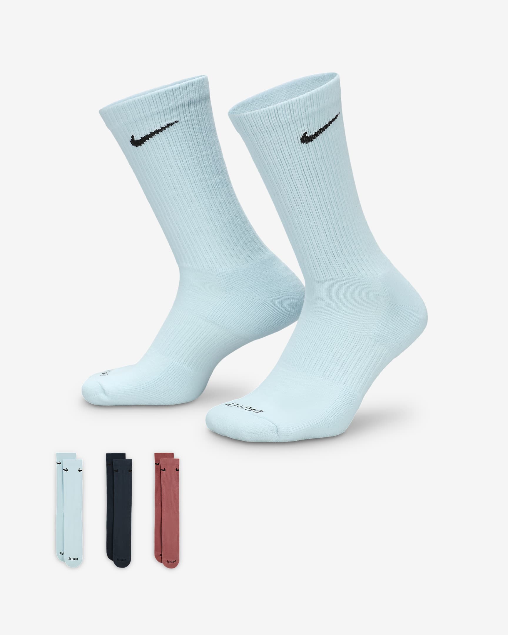 Nike Everyday Plus Cushioned Training Crew Socks (3 Pairs) - Multi-Color