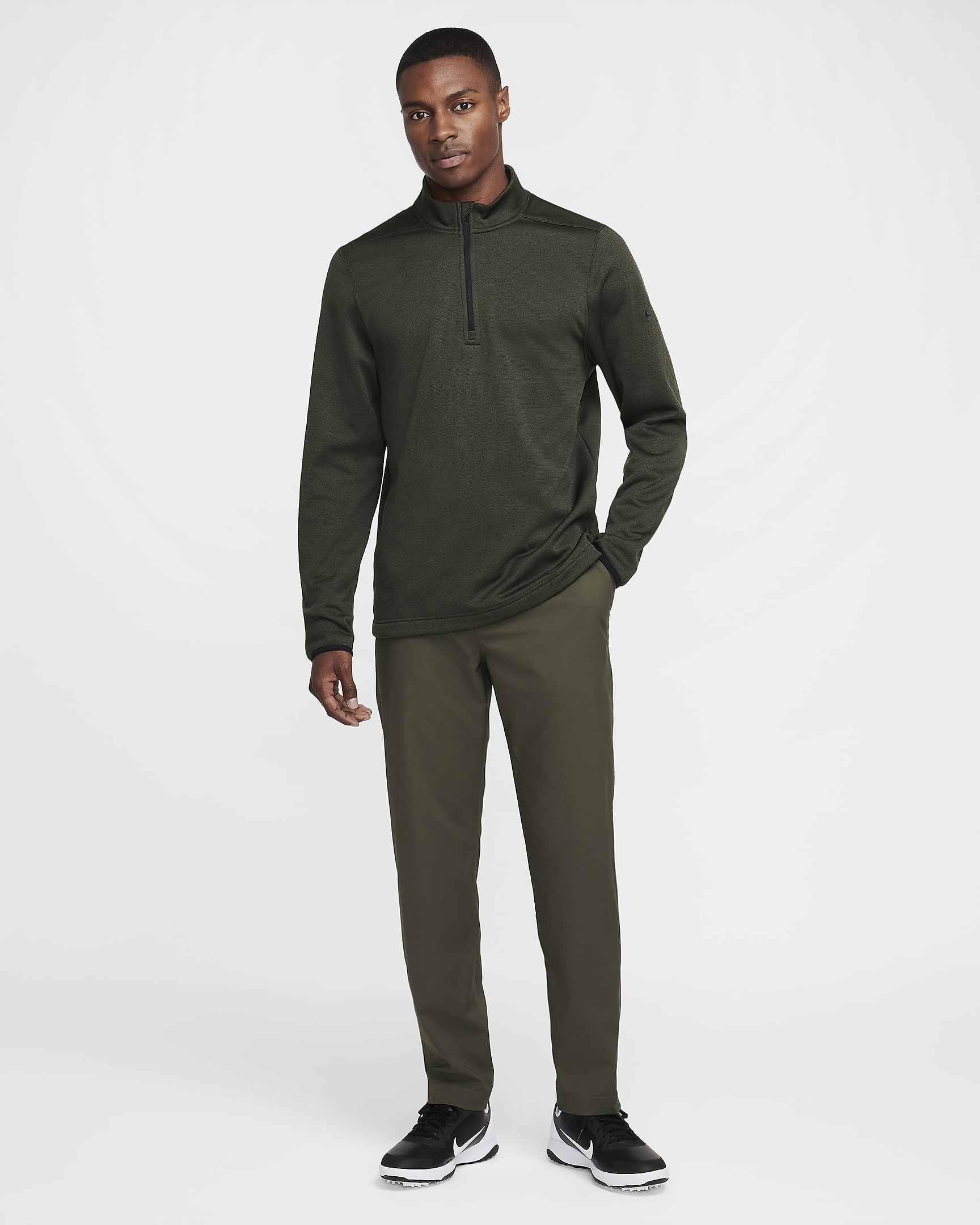 Nike Therma-FIT Victory Men's 1/4-Zip Golf Top - Cargo Khaki/Black