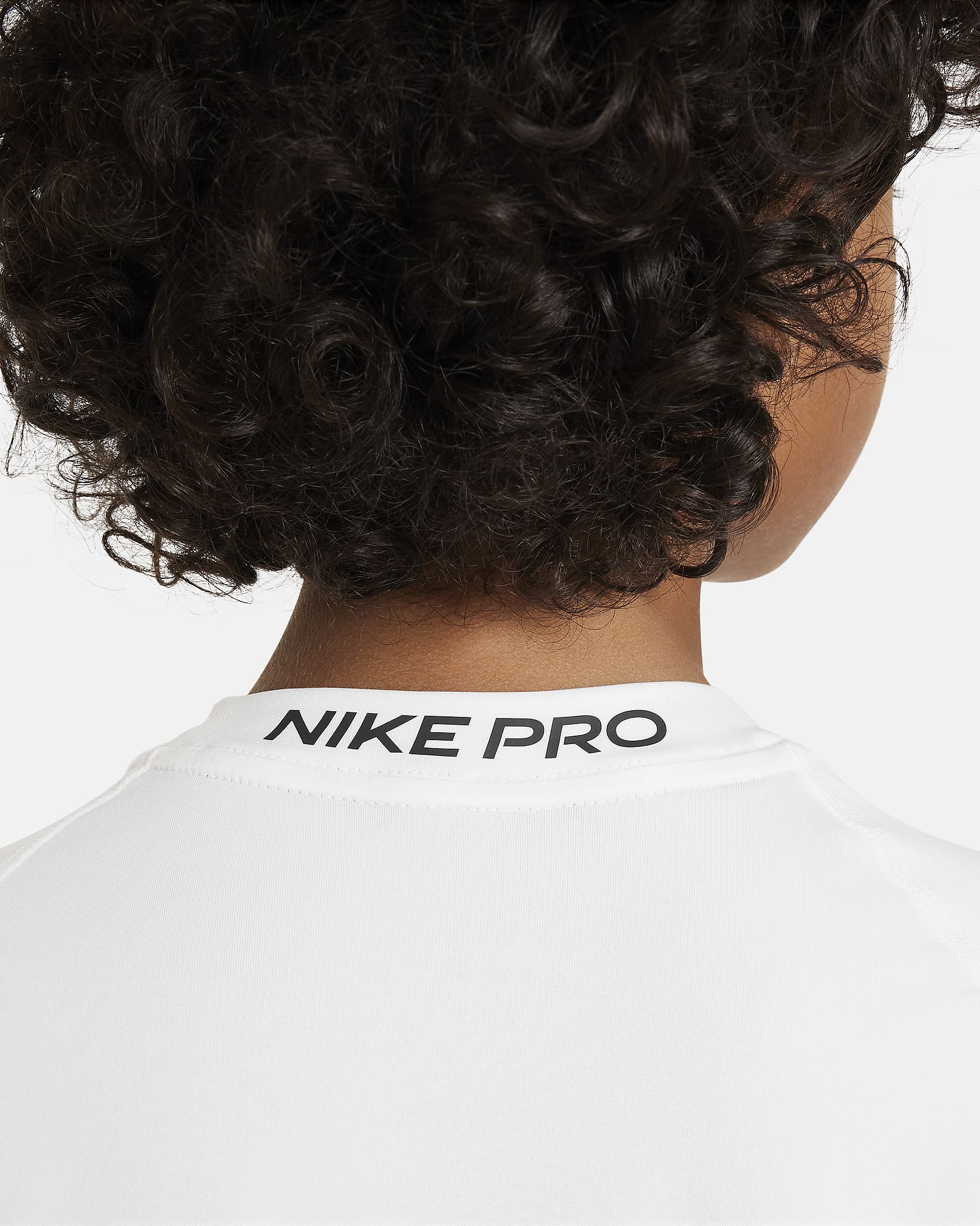 Playera de manga corta Dri-FIT para niño talla grande Nike Pro - Blanco/Negro