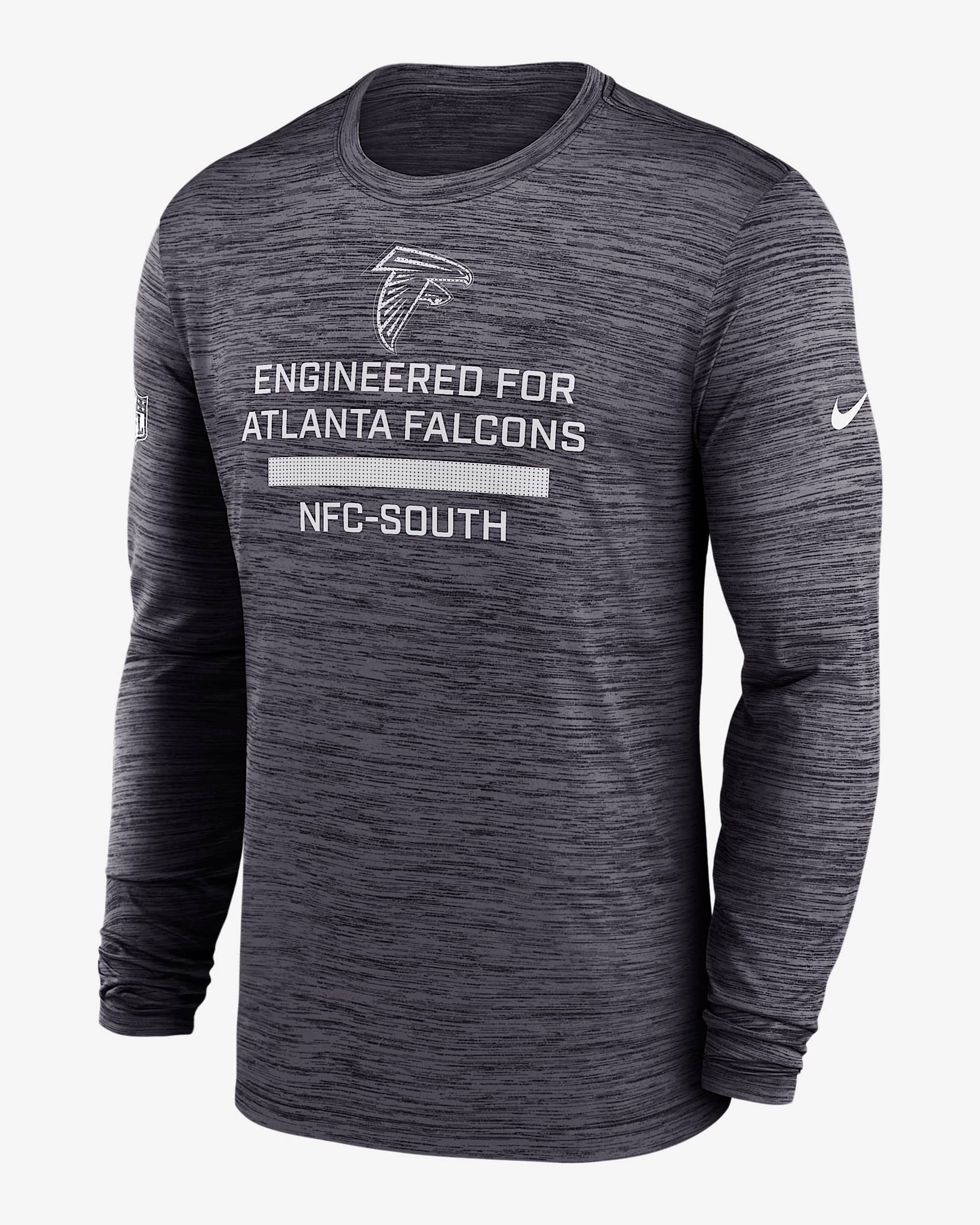 Atlanta Falcons Sideline Team Issue Velocity Men's Nike Dri-FIT NFL Long-Sleeve T-Shirt - Black
