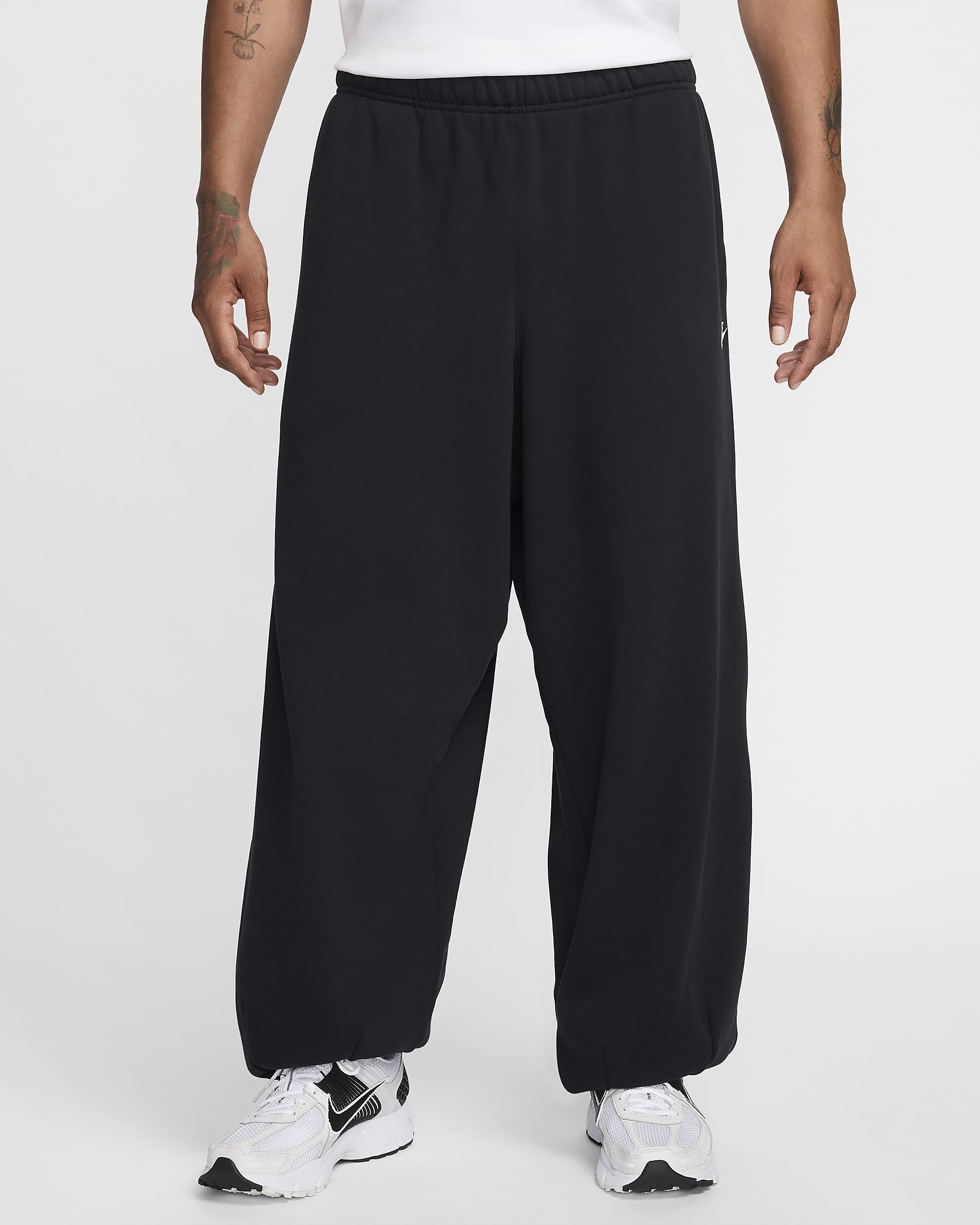 Nike Club Fleece Pantalons oversized de teixit French Terry - Home - Negre/Negre/Blanc