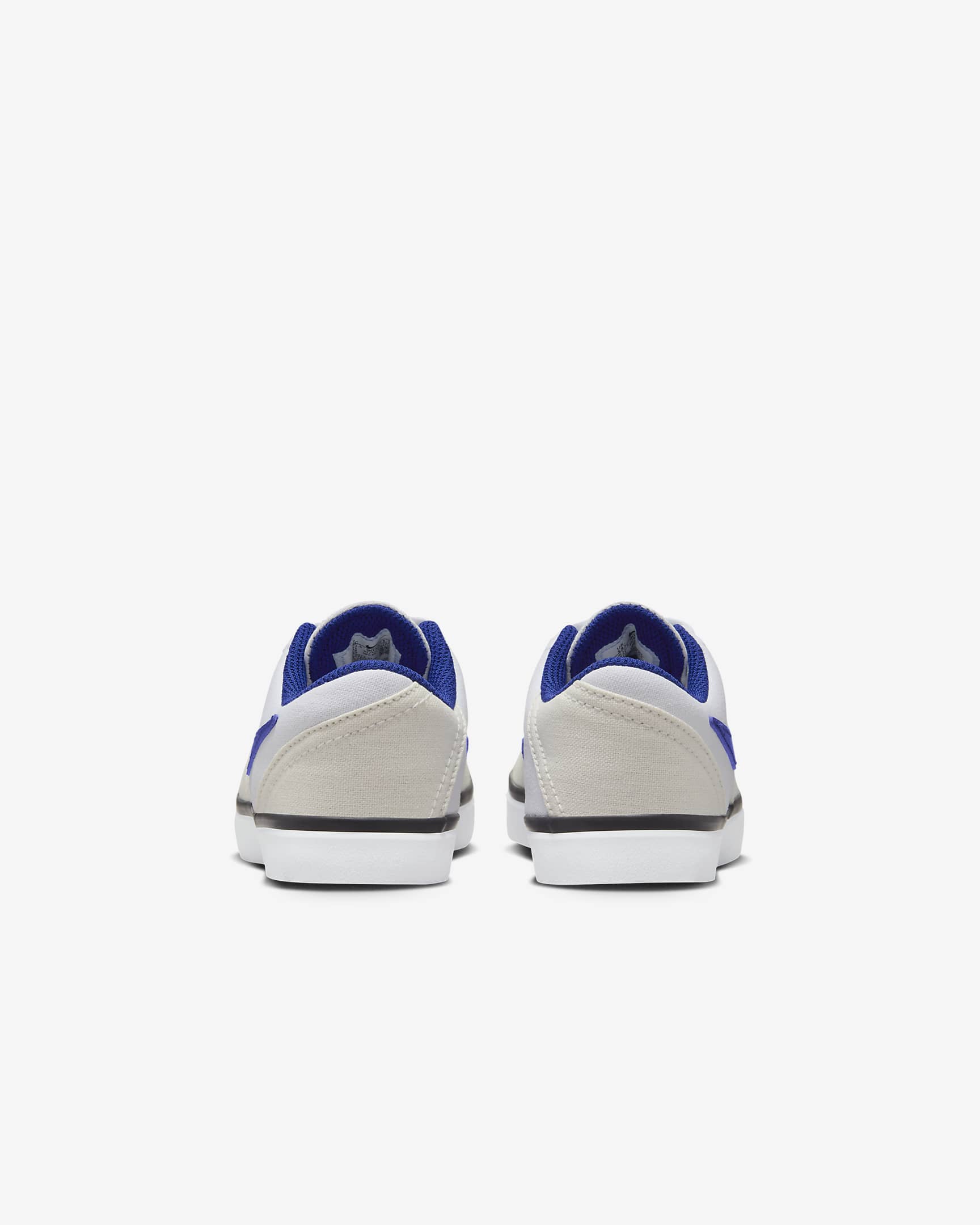 Nike SB Check Canvas Younger Kids' Skate Shoes - White/Summit White/Black/Deep Royal Blue