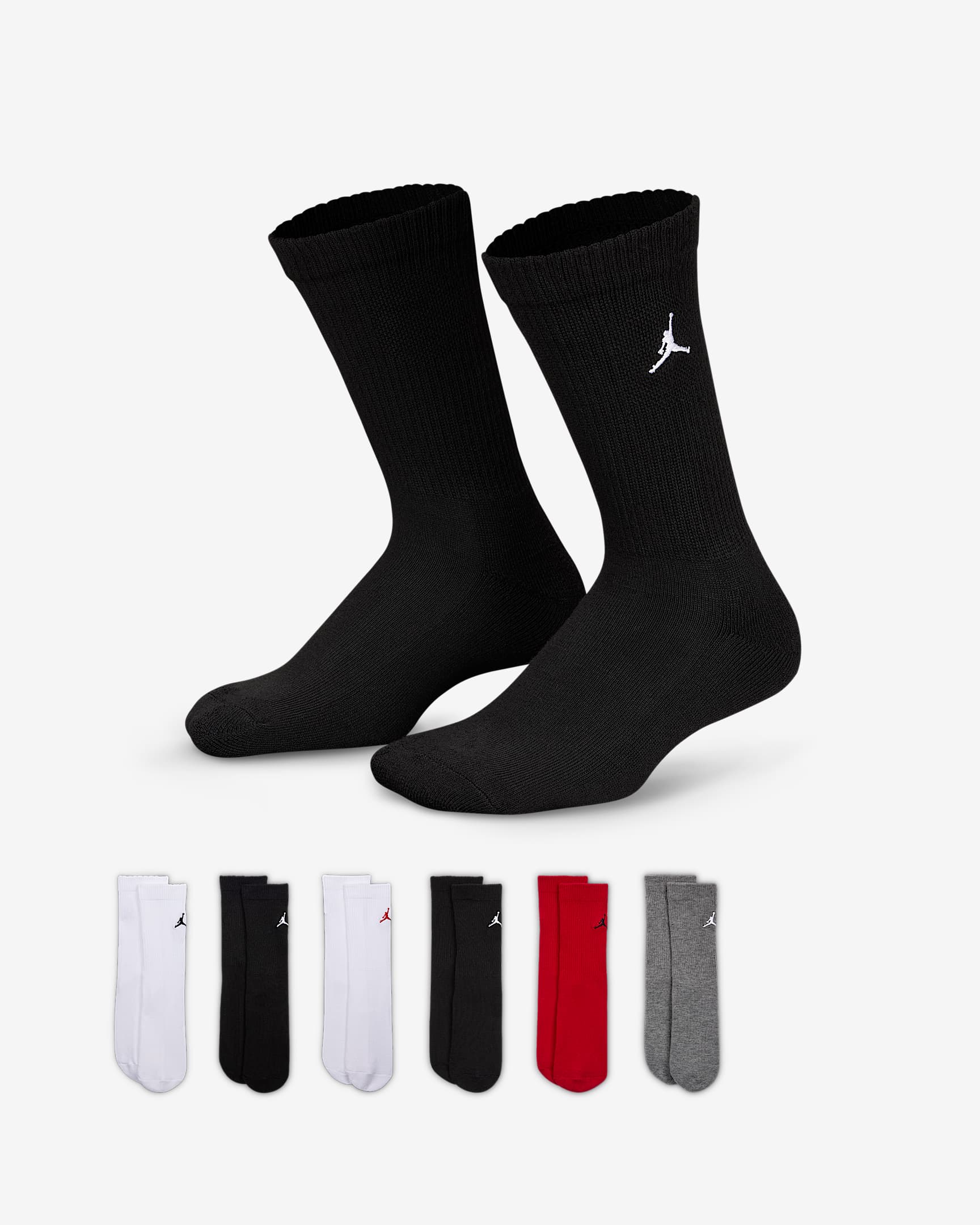 Strumpor Jordan Everyday Essentials för ungdom (6 par) - Gym Red/Svart