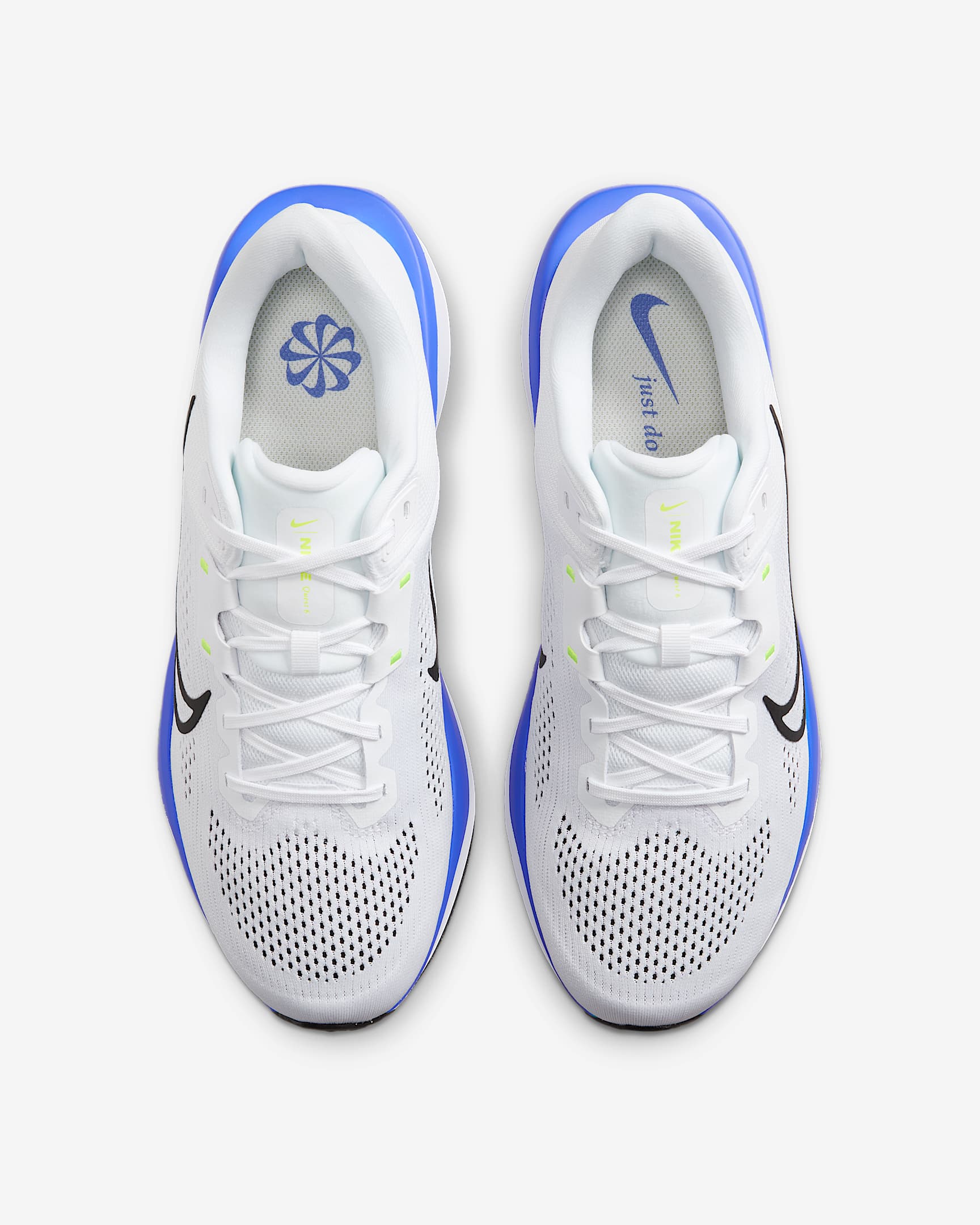 Nike Quest 6 Men's Road Running Shoes - White/Hyper Royal/Volt/Black