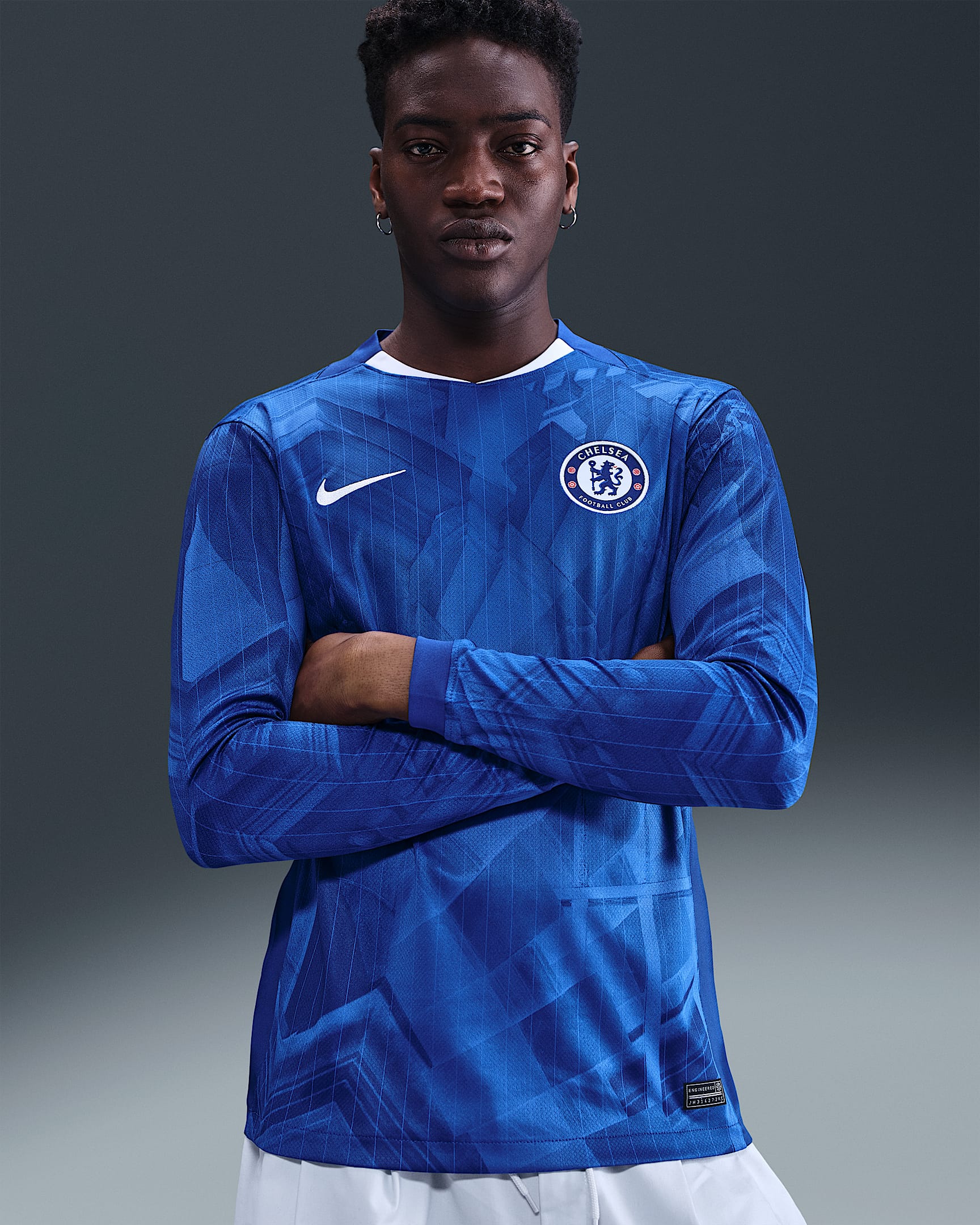 Chelsea FC 2025/26 Stadium (hjemmedrakt) Nike Dri-FIT Replica fotballdrakt til herre - Rush Blue/Hvit/Speed Red/Hvit
