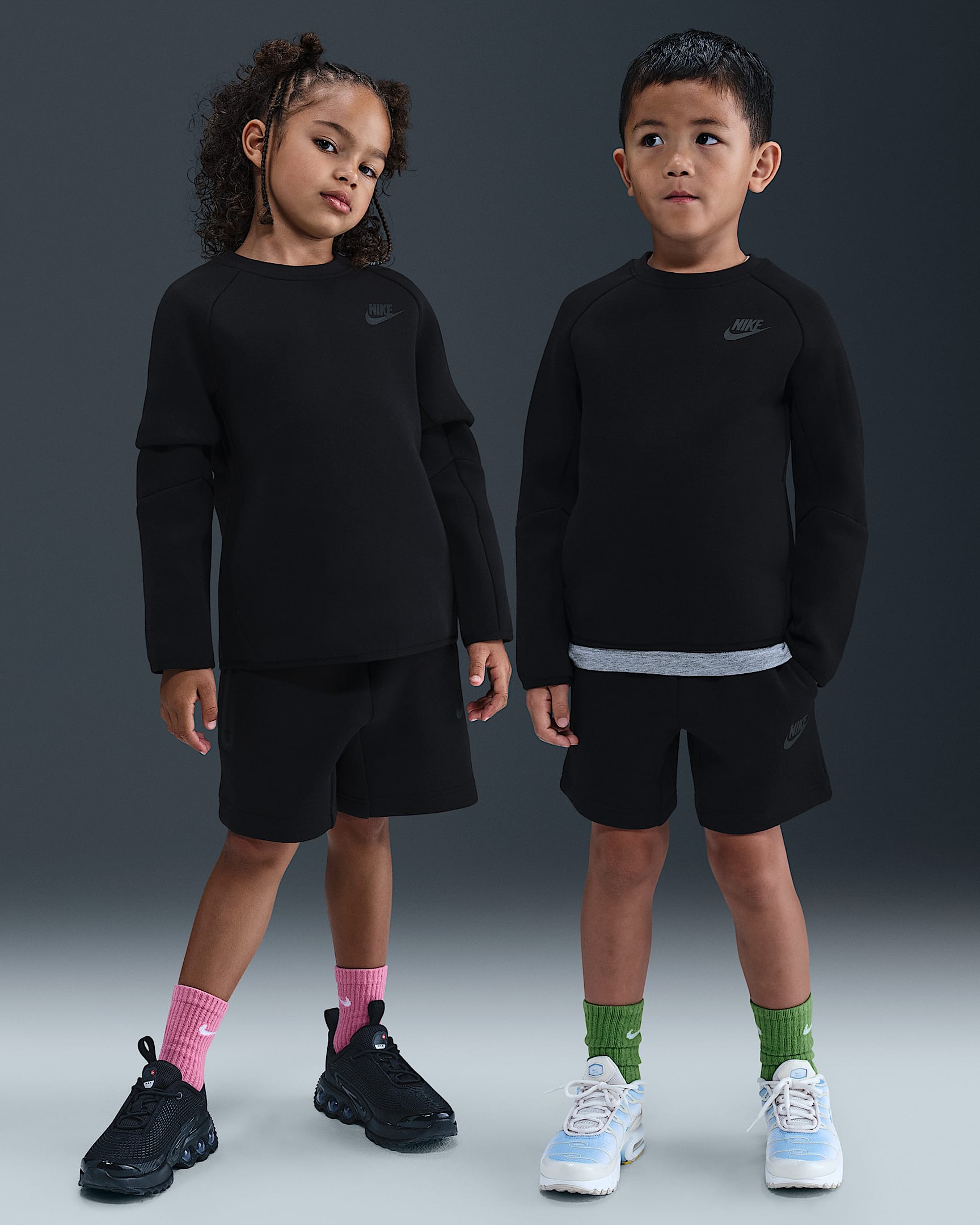Nike Tech Fleece Little Kids' 2-Piece Shorts Set - Black