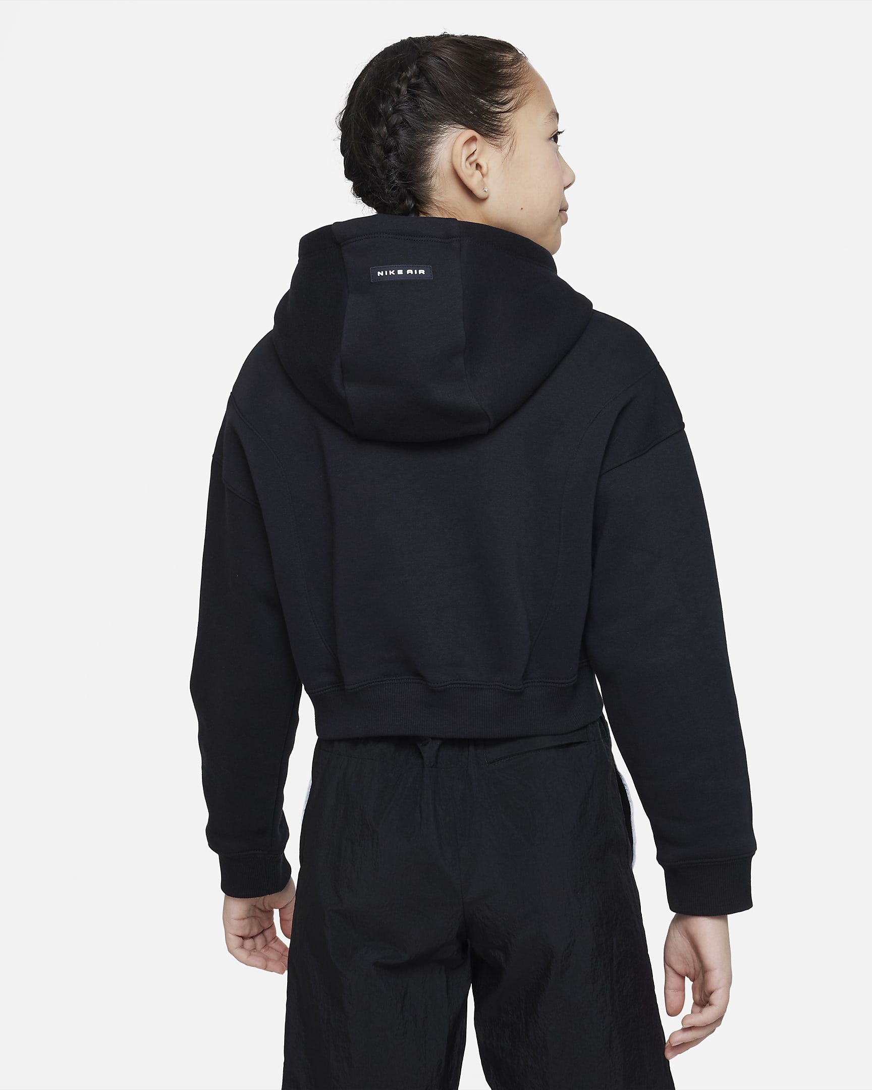 Hoodie recortado em tecido moletão Nike Air Júnior (Rapariga). Nike PT