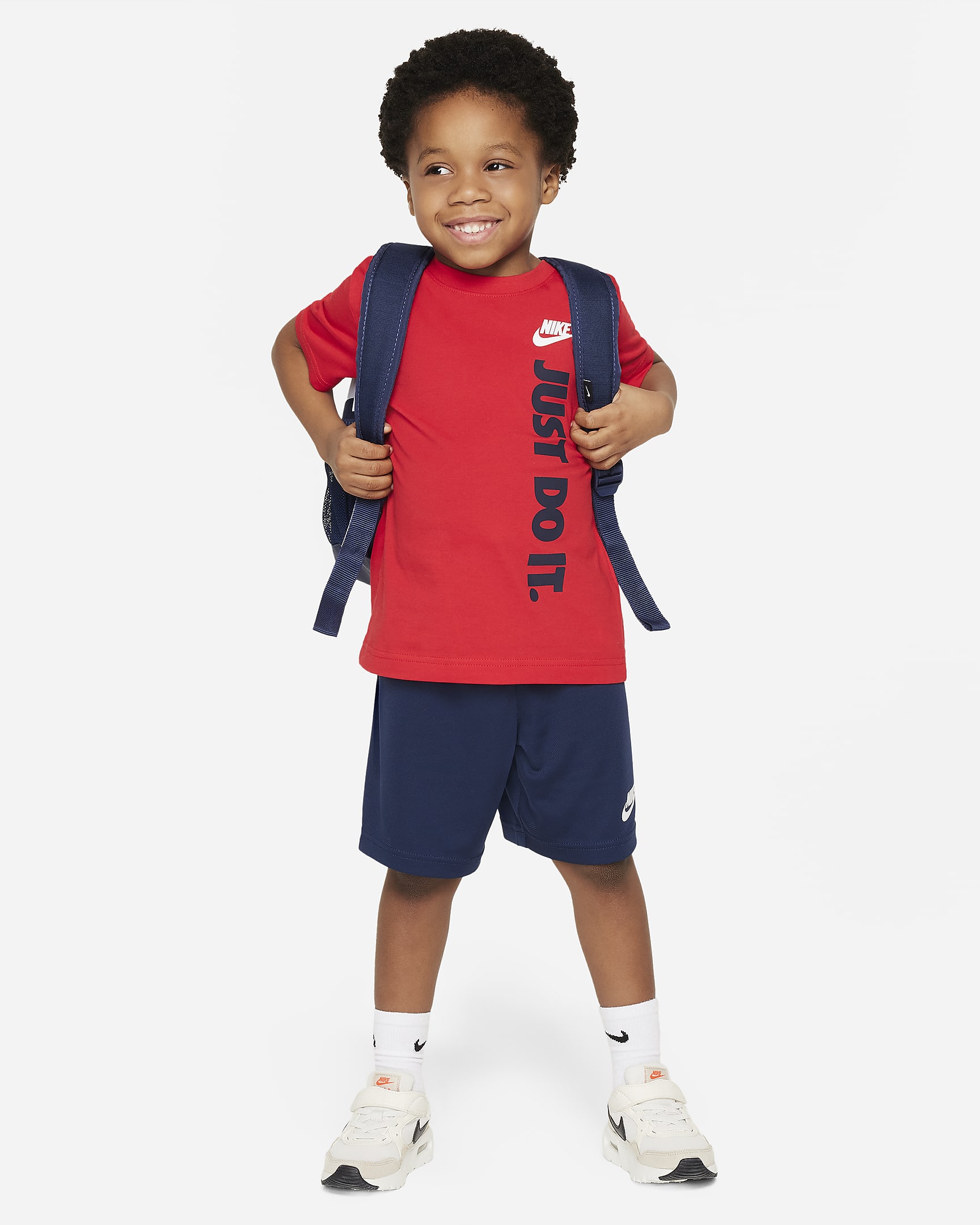 Nike set met T-shirt met graphic en shorts voor kleuters - Midnight Navy