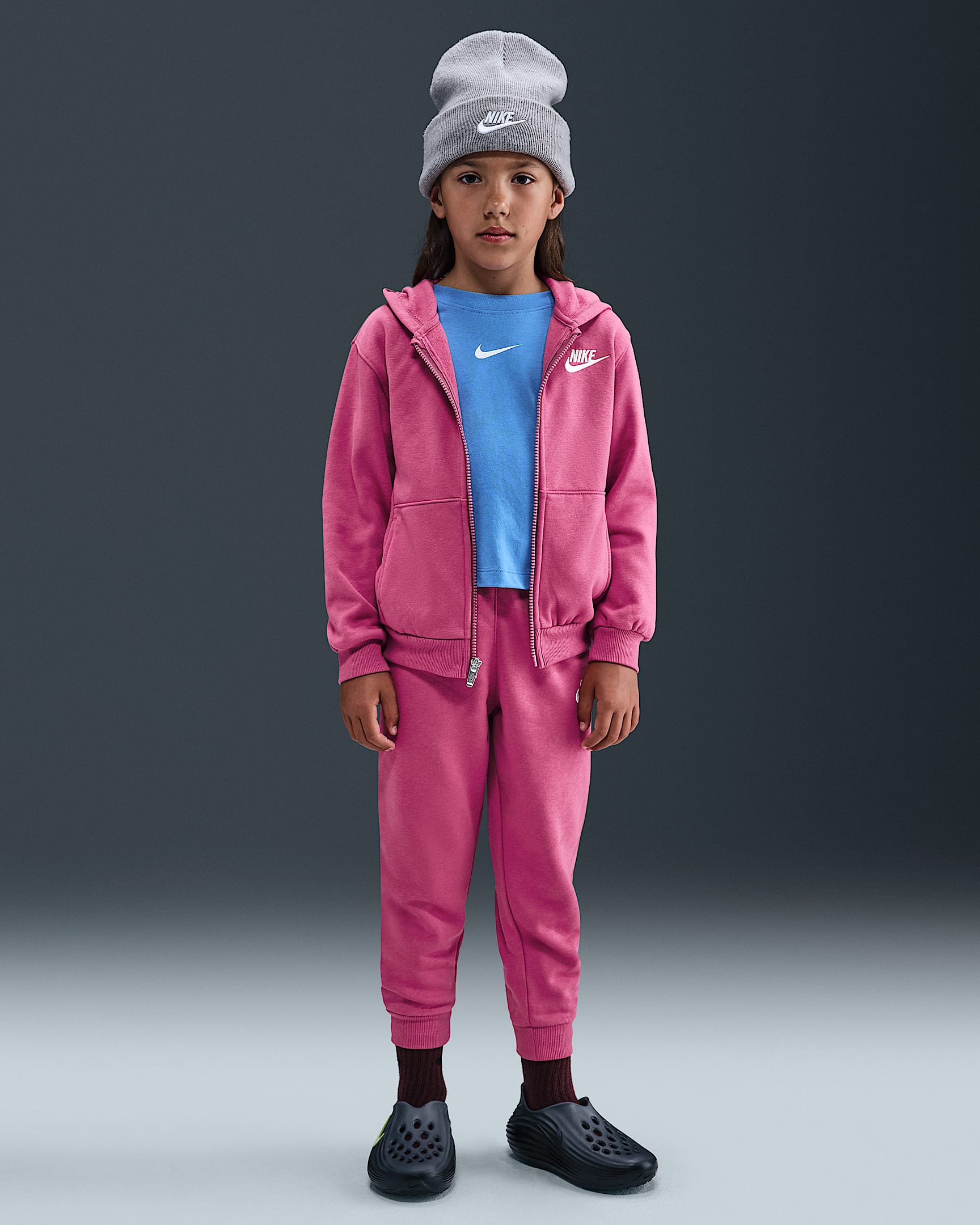 Nike Full-Zip Club Set Little Kids 2-Piece Hoodie Set - Sweet Beet