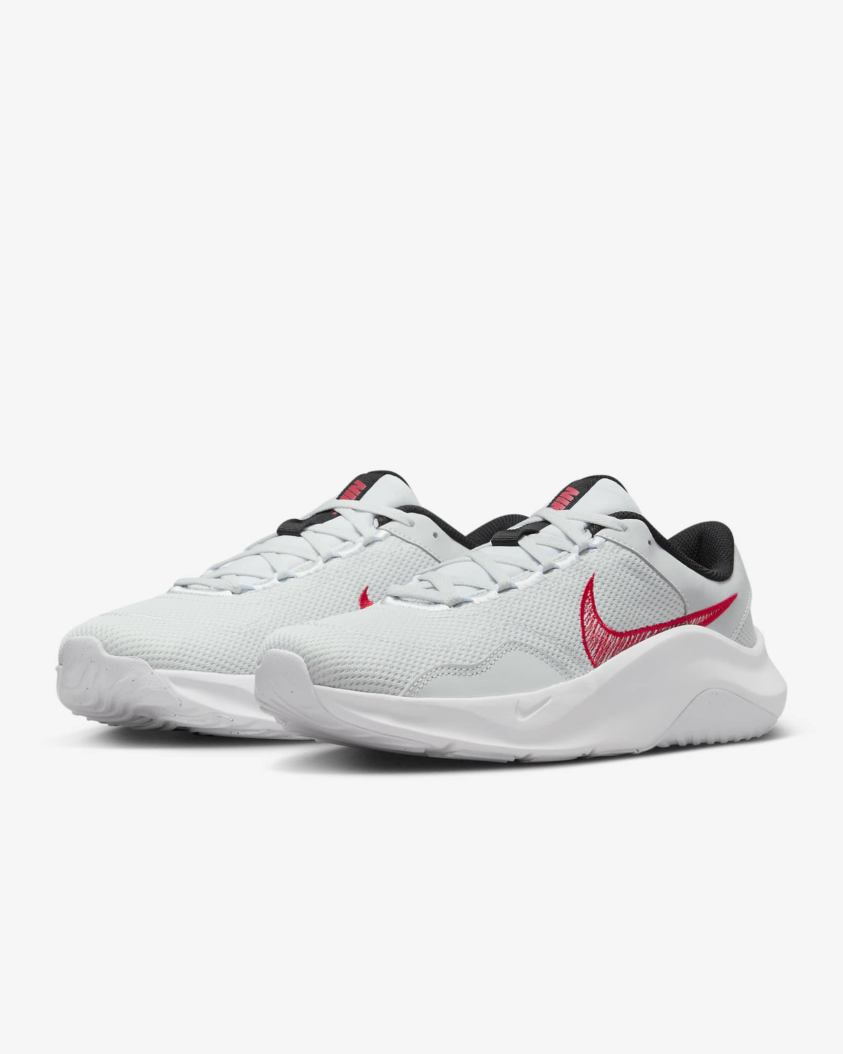 Nike Legend Essential 3 Next Nature Men's Workout Shoes - Pure Platinum/White/Black/University Red