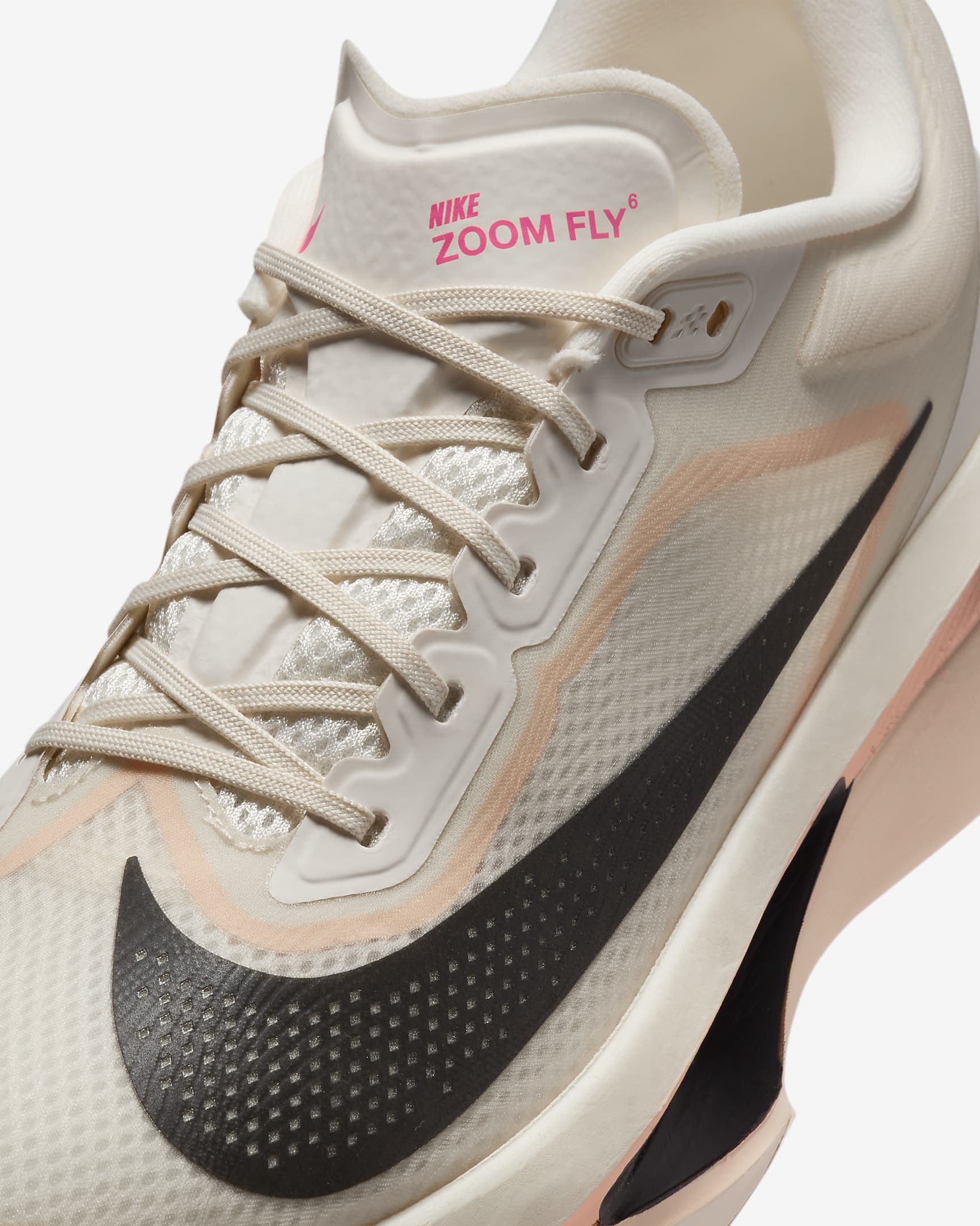 Nike Zoom Fly 6 Erkek Yol Koşu Ayakkabısı - Pale Ivory/Crimson Tint/Sail/Siyah