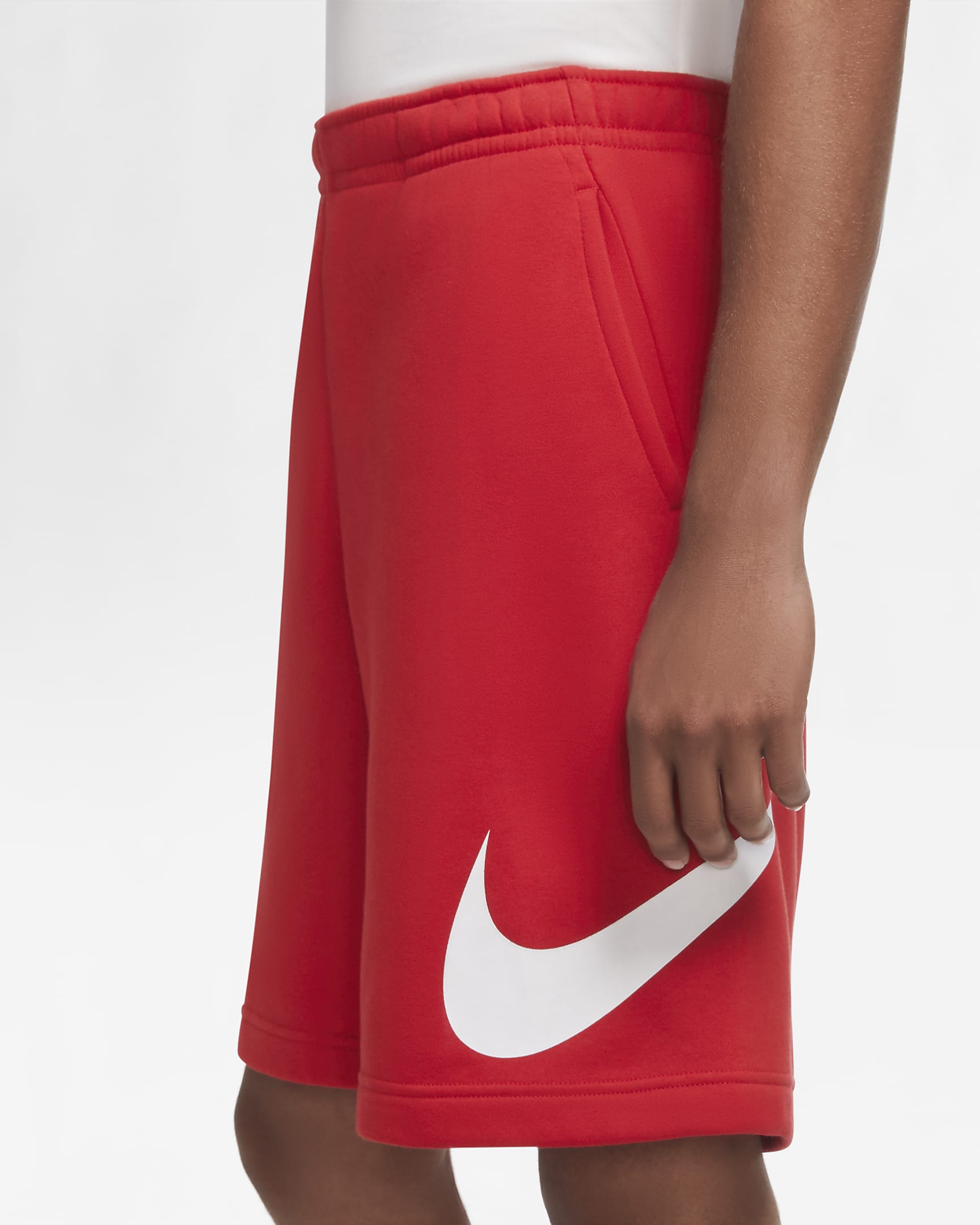 Nike Sportswear Club Men's Graphic Shorts - University Red/White