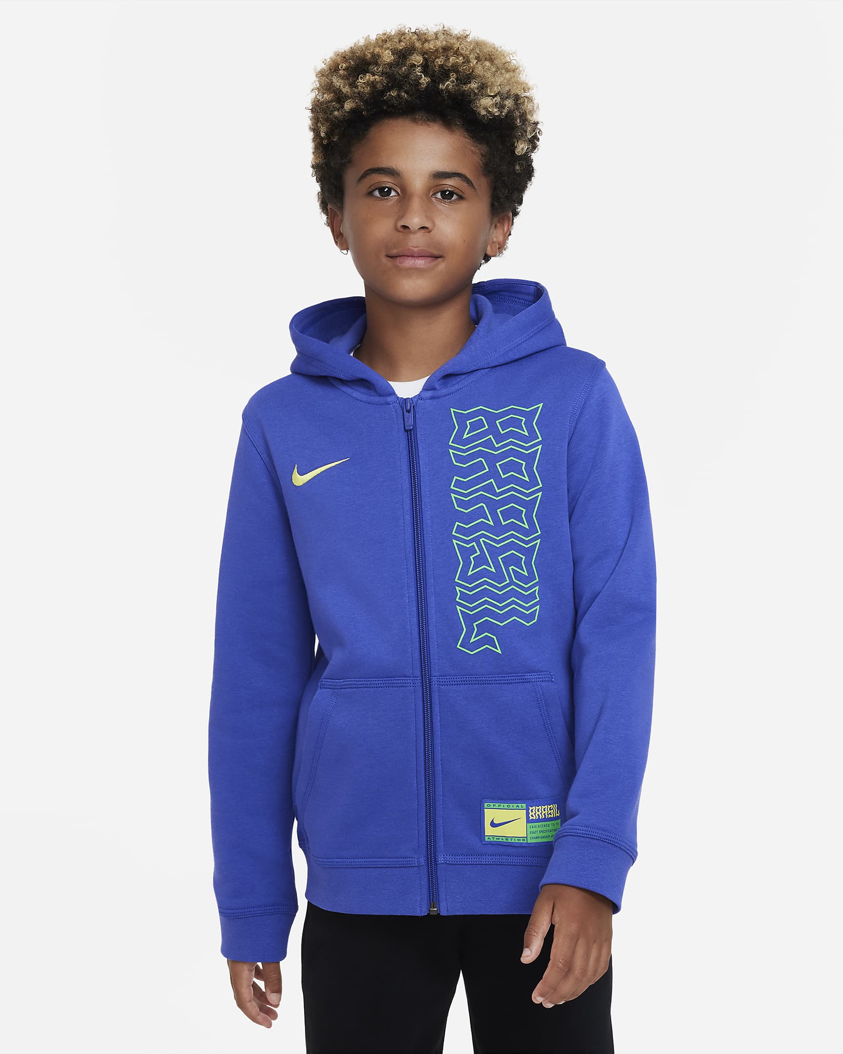 Brazil Club Fleece Big Kids' Full-Zip Hoodie. Nike.com