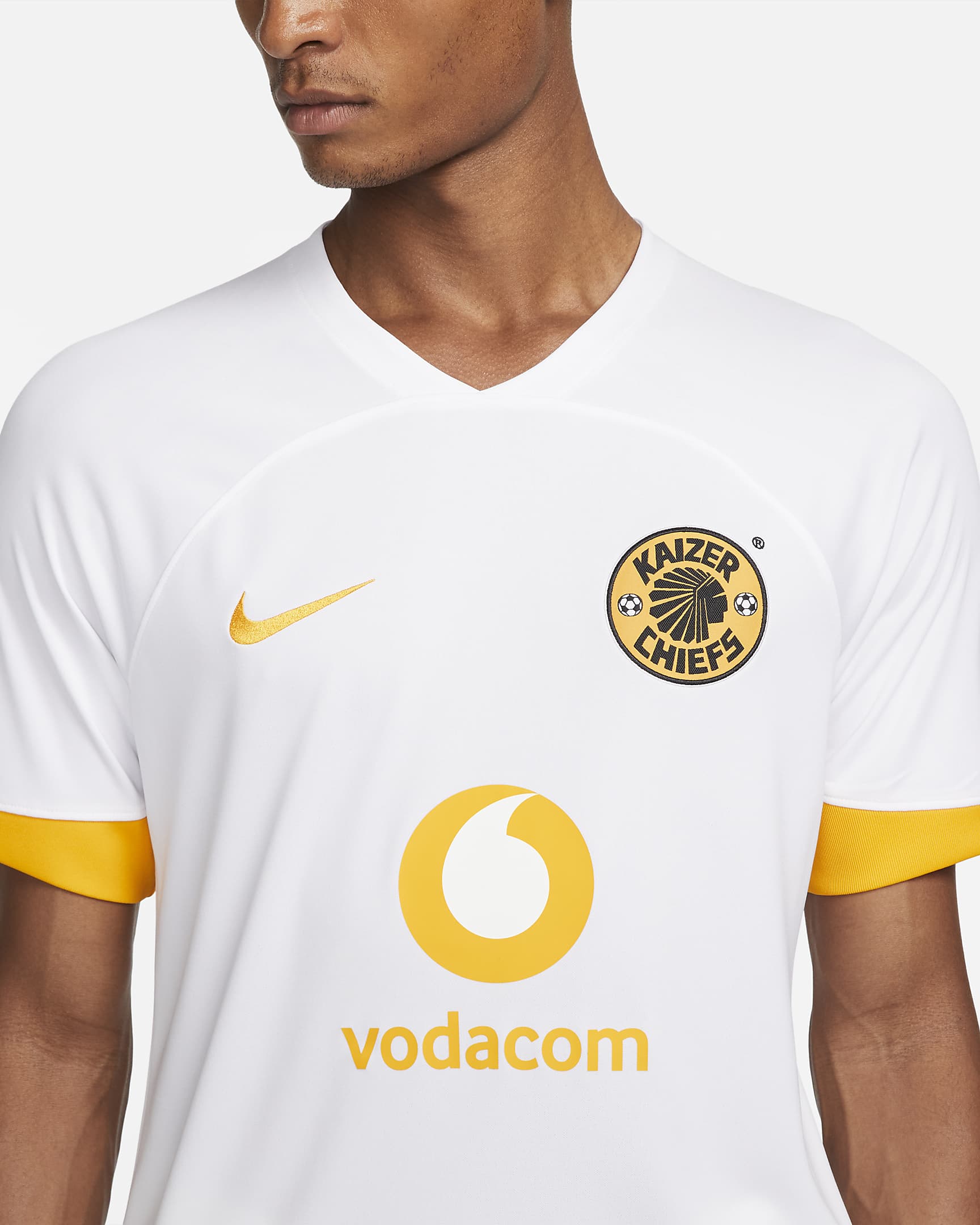 Maglia da calcio Nike Dri-FIT Kaizer Chiefs FC 2022/23 Stadium da uomo – Away - Bianco/Bianco/Taxi/Taxi