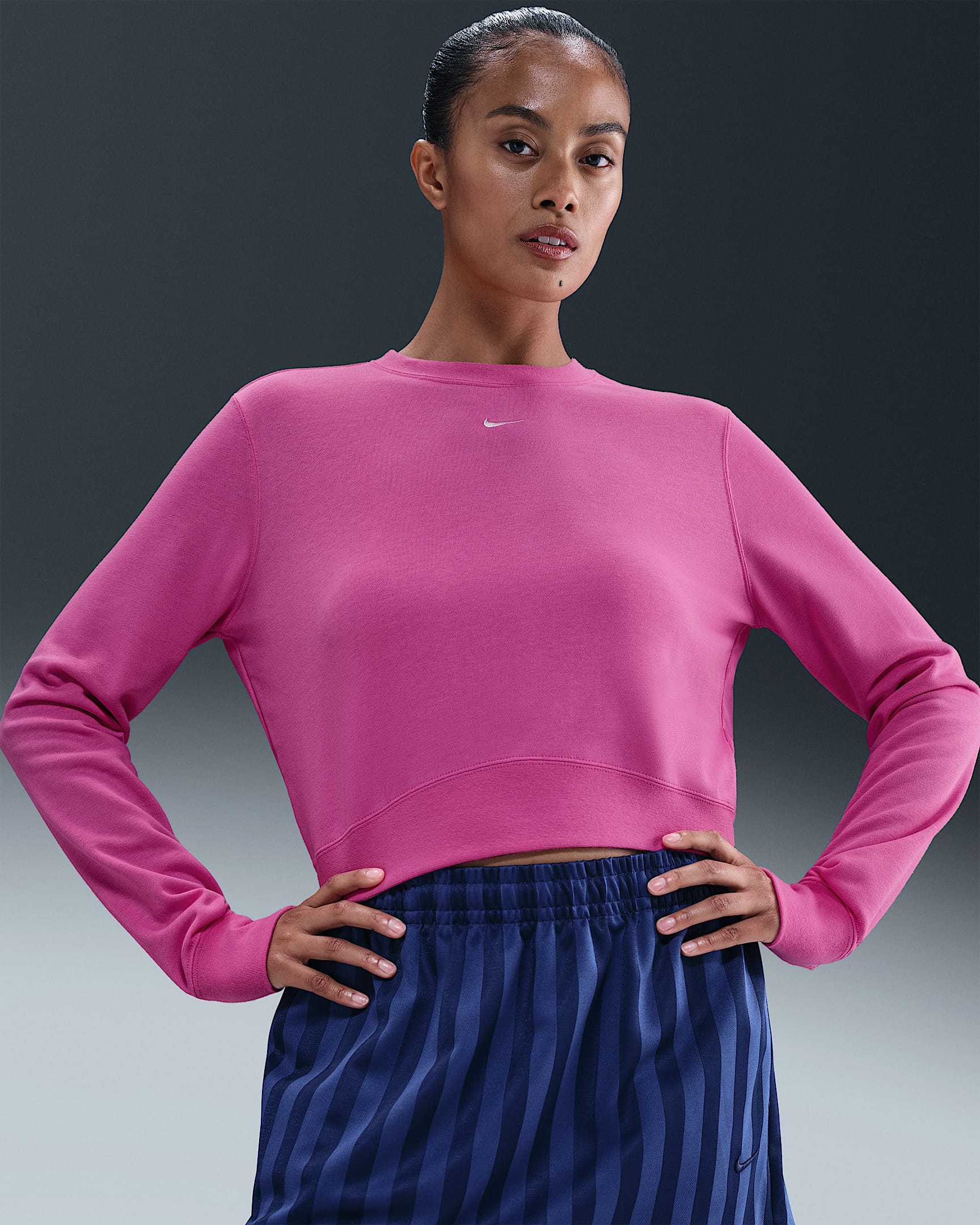 Nike Sportswear Chill Terry Women's Crew-Neck French Terry Sweatshirt - Playful Pink/Sail