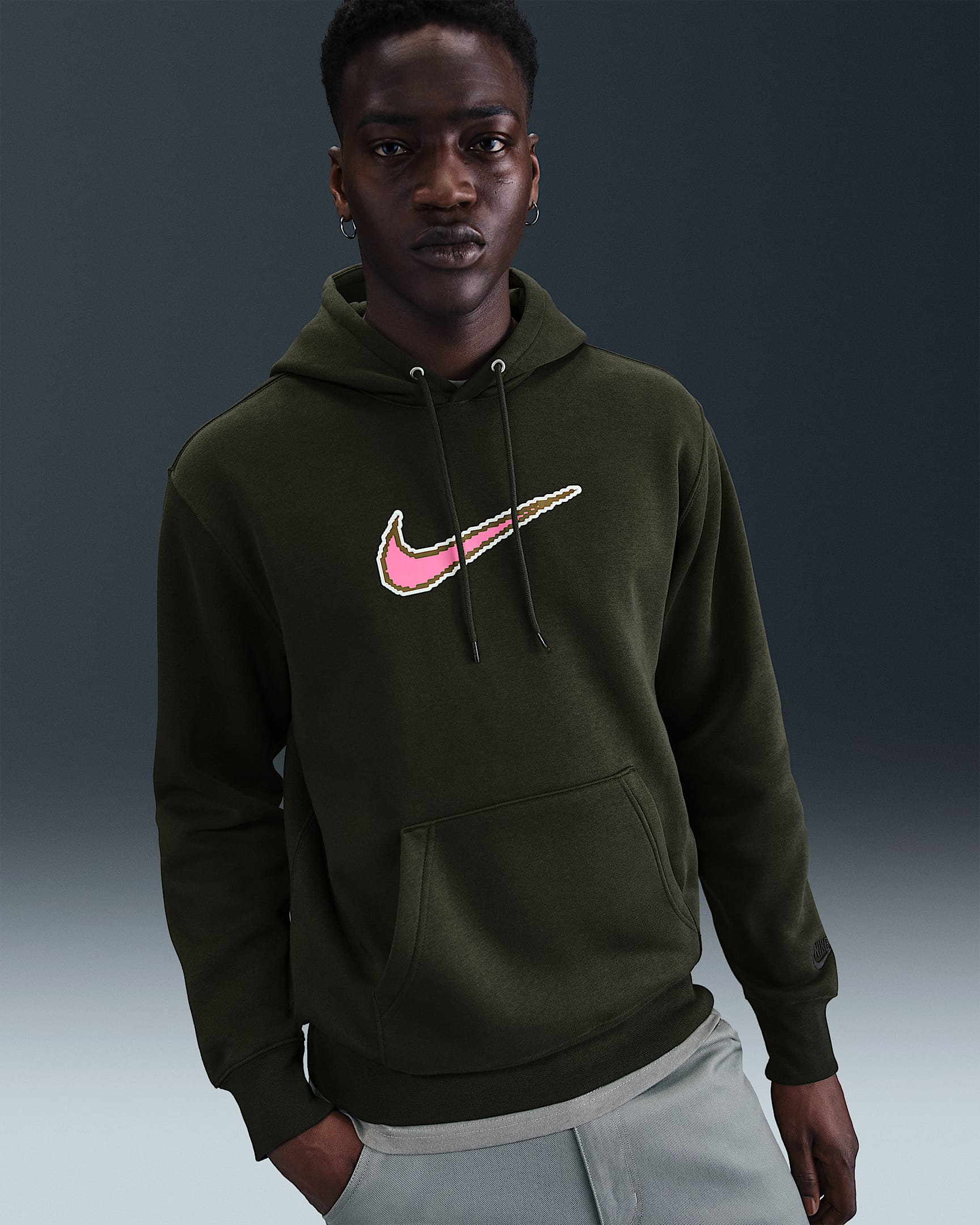 Nike Sportswear Club Men's Fleece Hoodie - Sequoia/Sequoia/Black