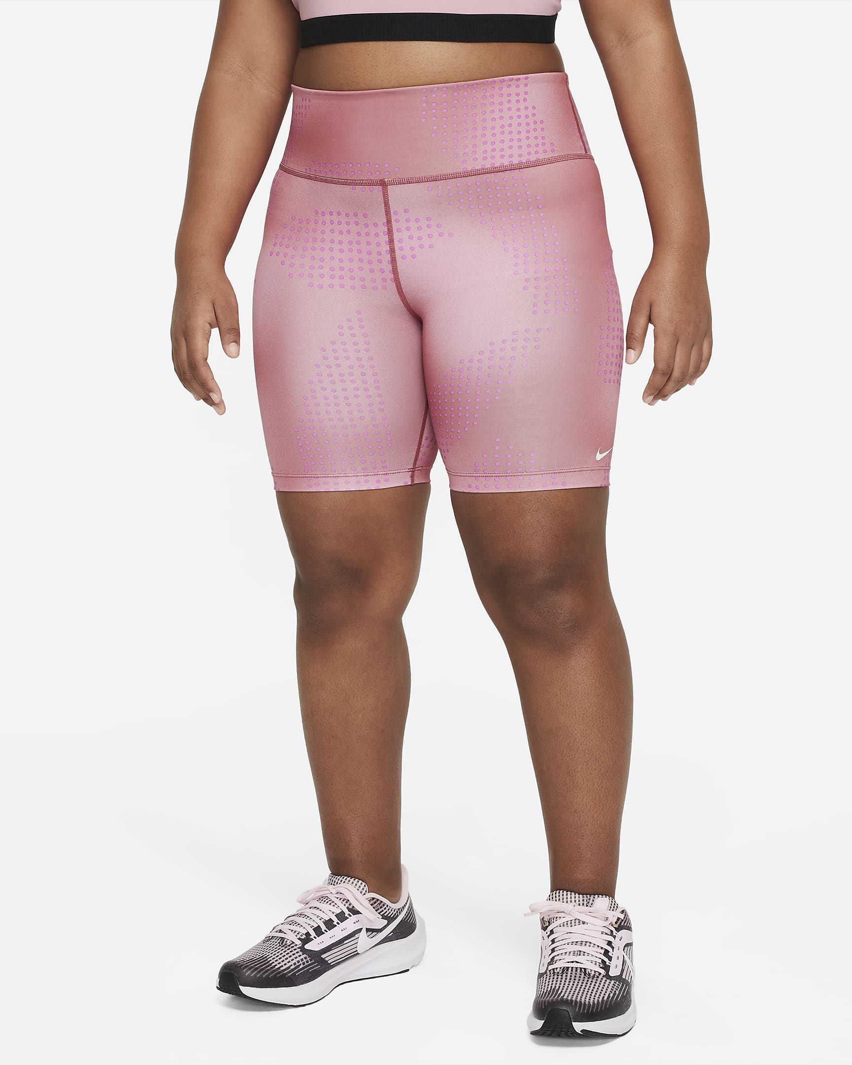 Nike Dri-FIT One Big Kids' (Girls') Biker Shorts (Extended Size) - Canyon Rust/White