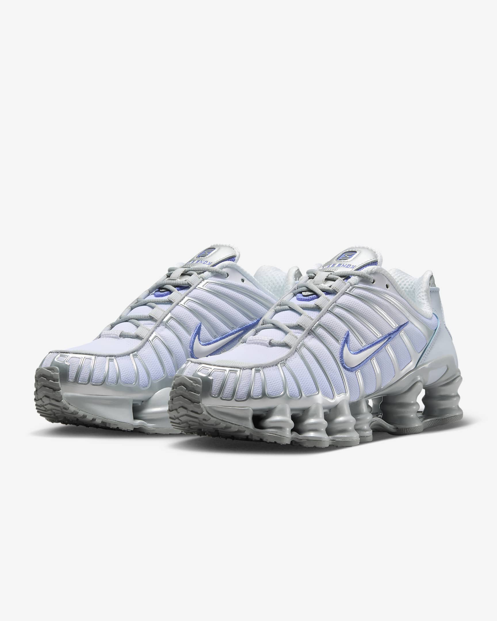 Nike Shox TL Kadın Ayakkabısı - Metallic Platinum/Blue Tint/Beyaz/Polar