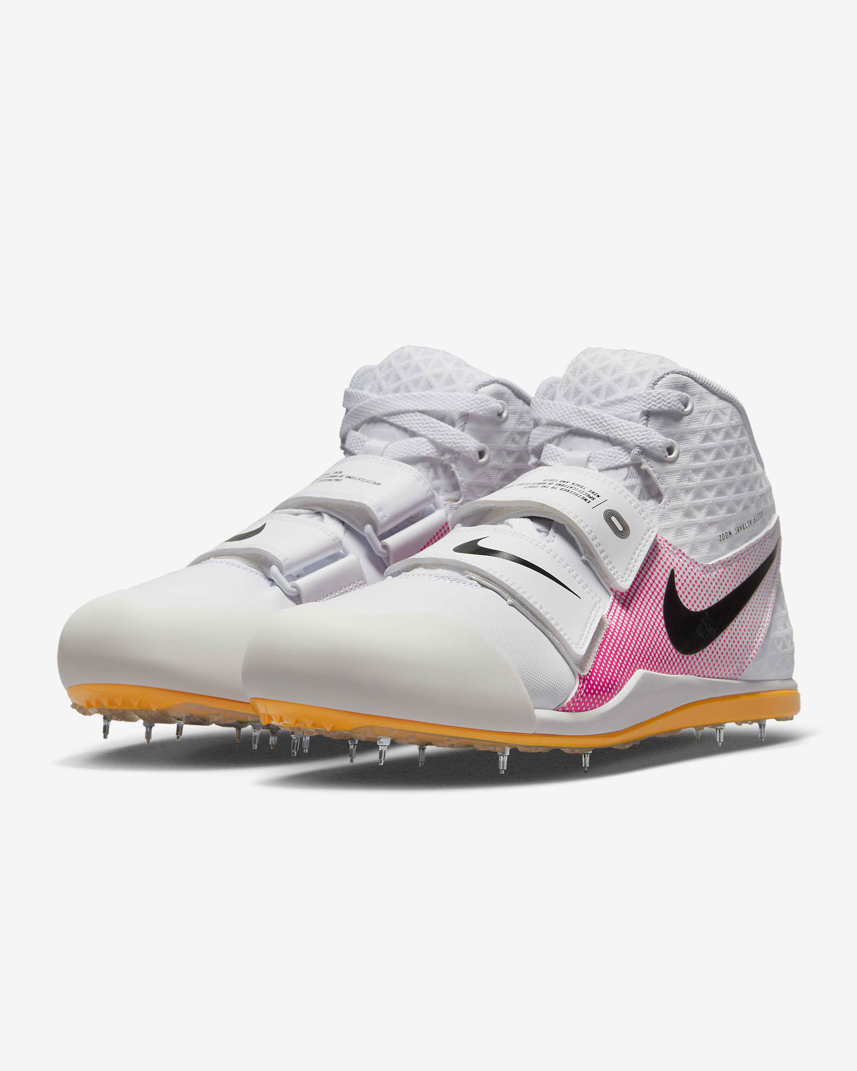 Nike Zoom Javelin Elite 3 Track & Field Throwing Spikes - White/Laser Orange/Hyper Pink/Black