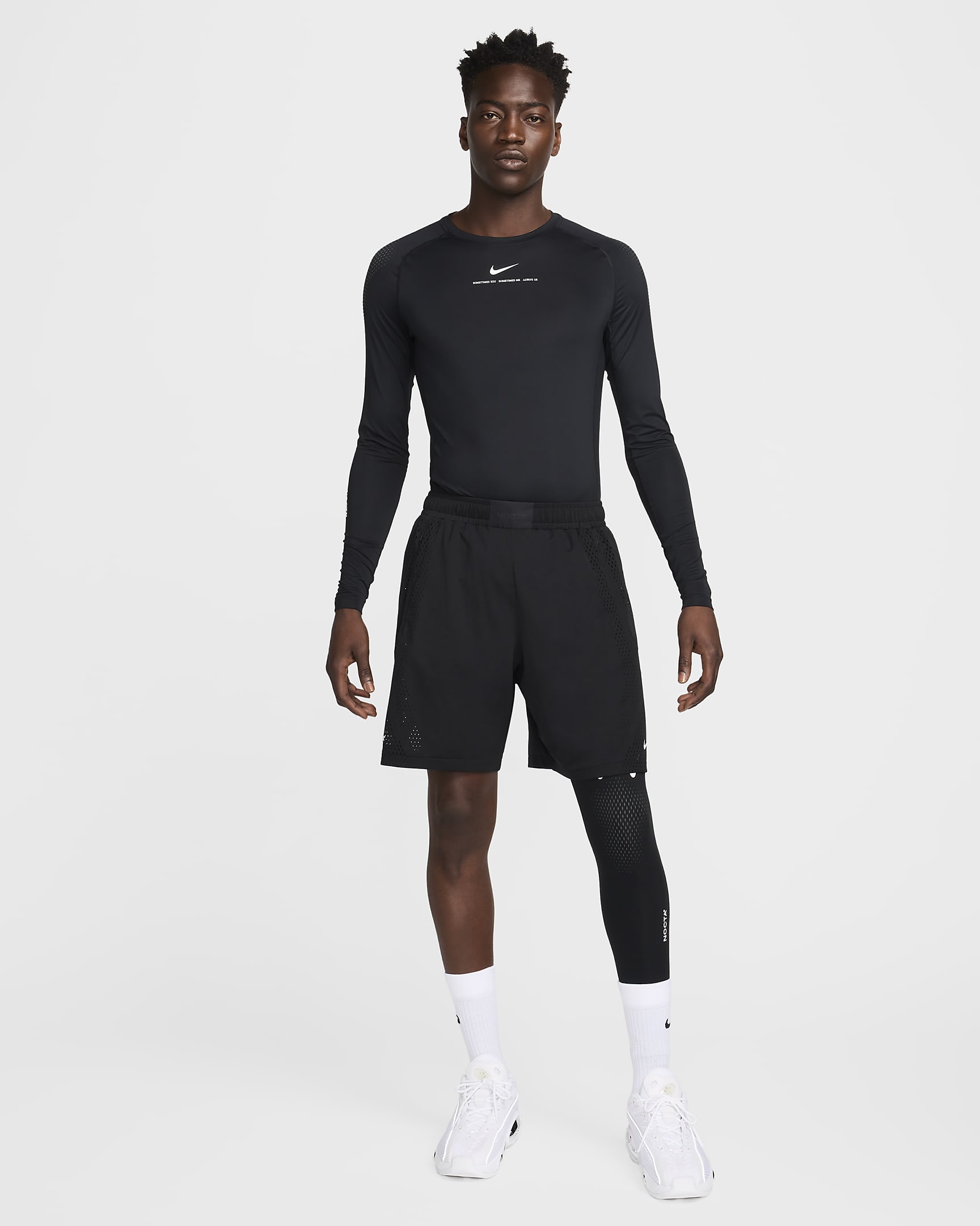 Maglia strato base da basket a manica lunga NOCTA – Uomo - Nero/Bianco/Antracite/Bianco