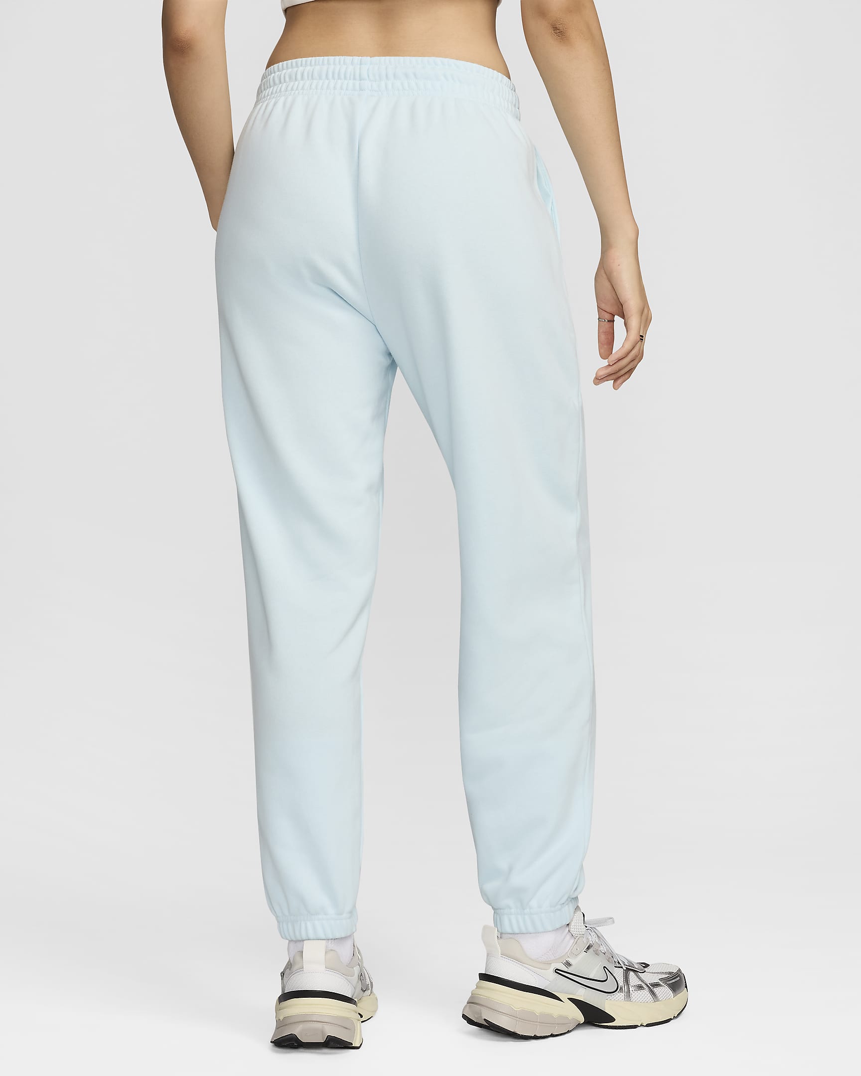 Nike Sportswear Phoenix Fleece Women's High-Waisted Oversized French Terry Tracksuit Bottoms - Glacier Blue/Black