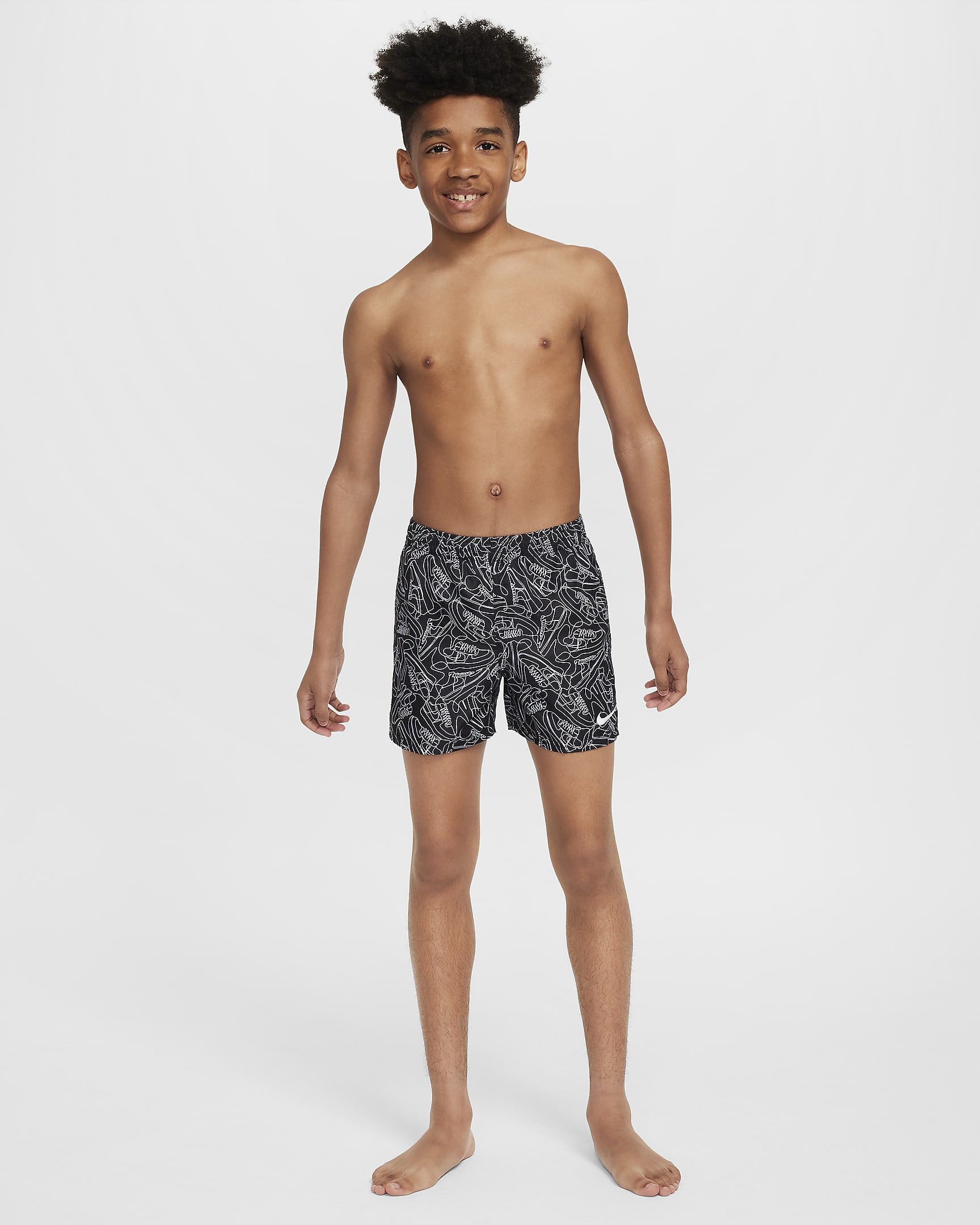 Nike Swim Sneakers für ältere Kinder (Jungen) Volley-Shorts (ca. 10 cm) - Schwarz/Weiß/Weiß